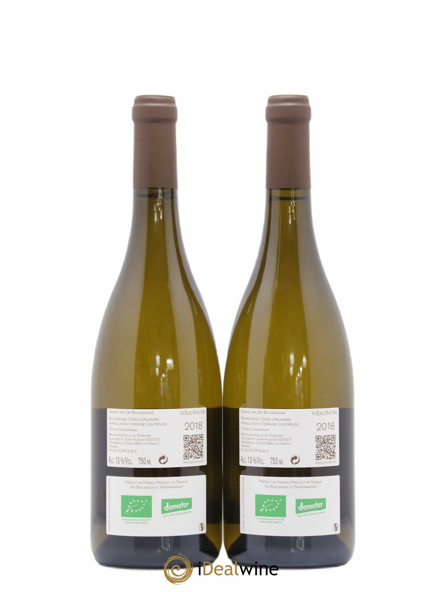 Bourgogne Côtes D'Auxerre Goisot (sans prix de réserve) 2018 - Posten von 2 Flaschen - 1