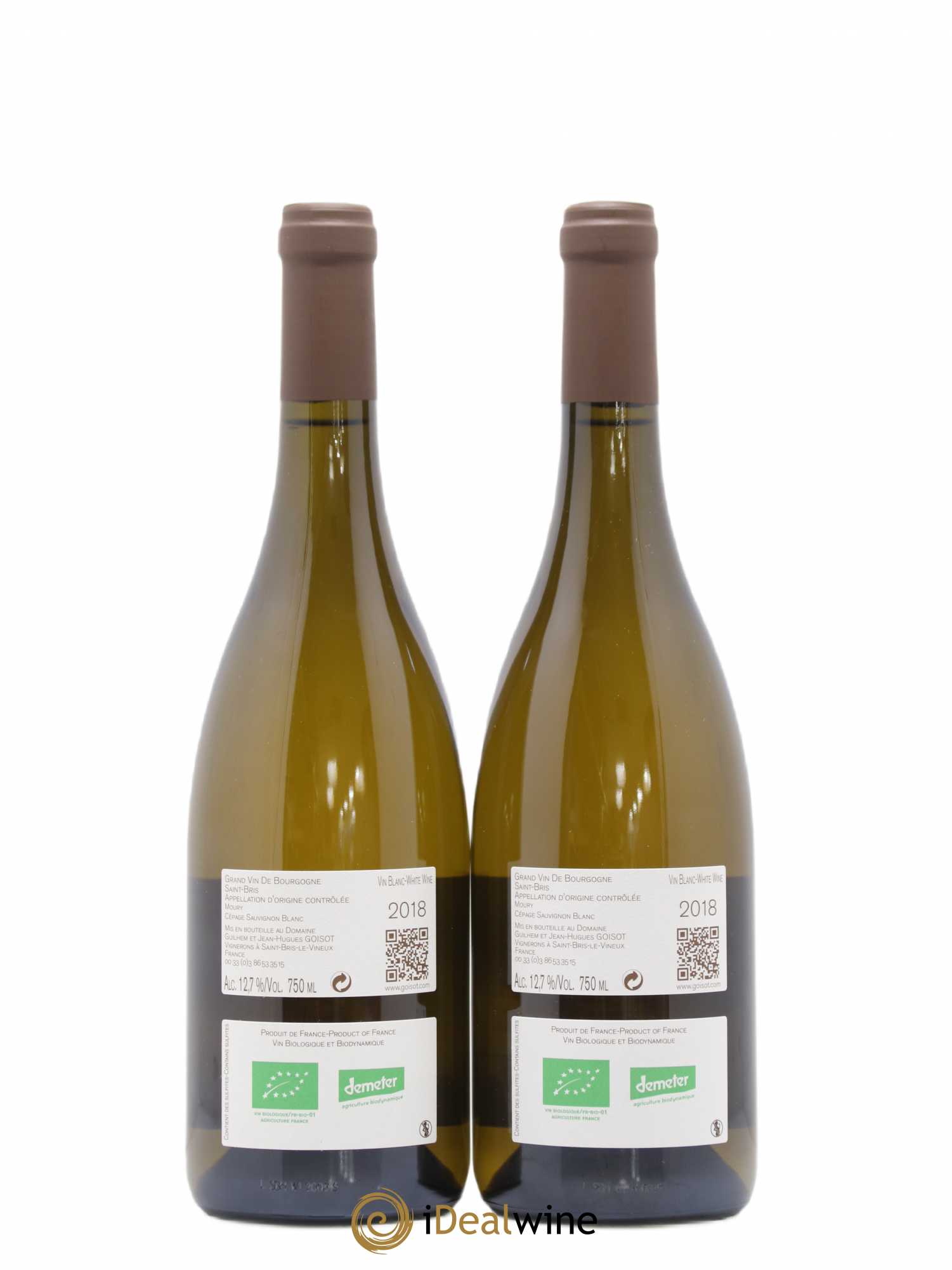 Bourgogne Saint-Bris Moury Goisot 2018 - Lot de 2 bouteilles - 1
