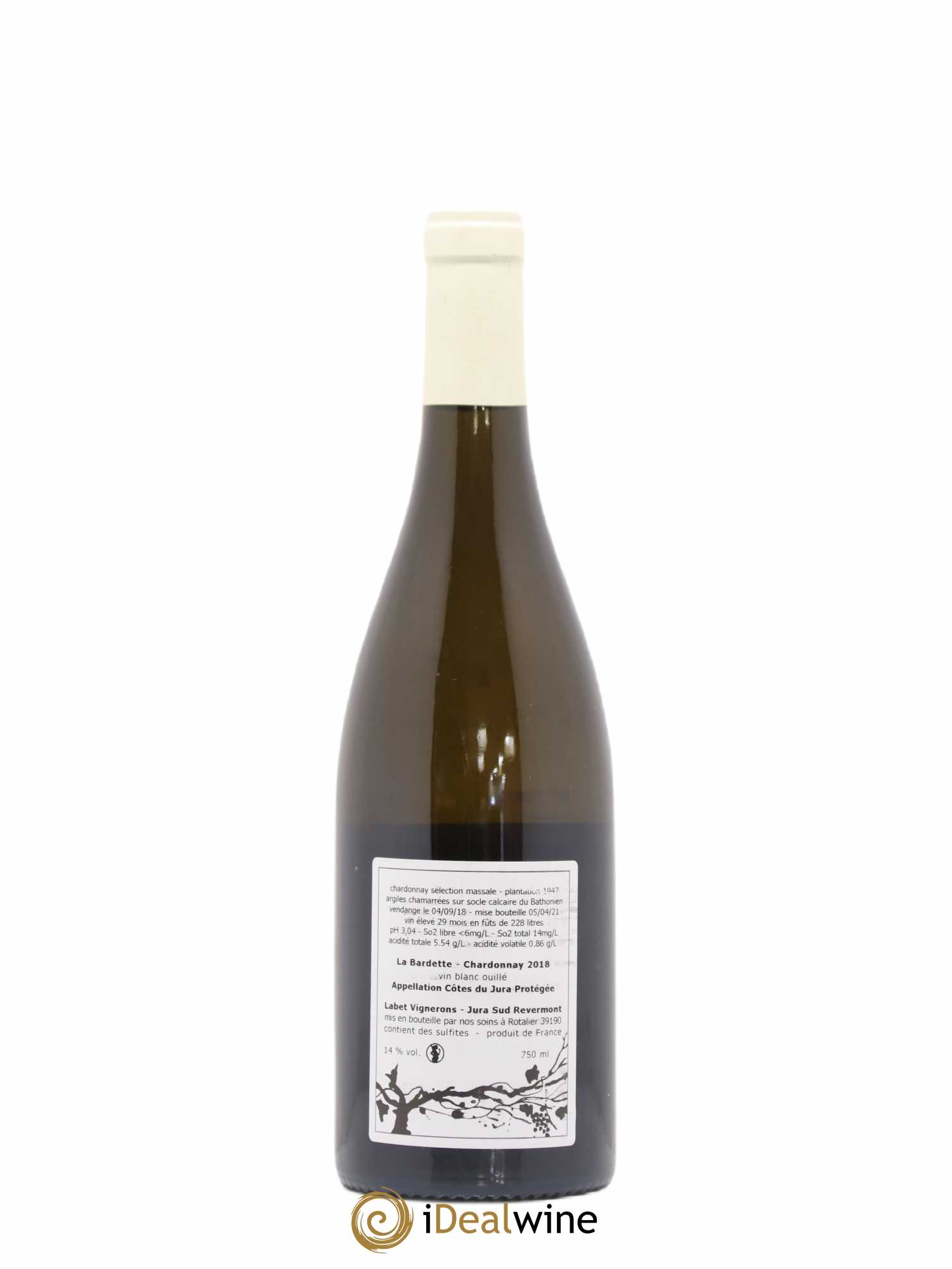 Côtes du Jura Chardonnay La Bardette Romain - Julien  - Charline Labet 2018 - Lot de 1 bouteille - 1
