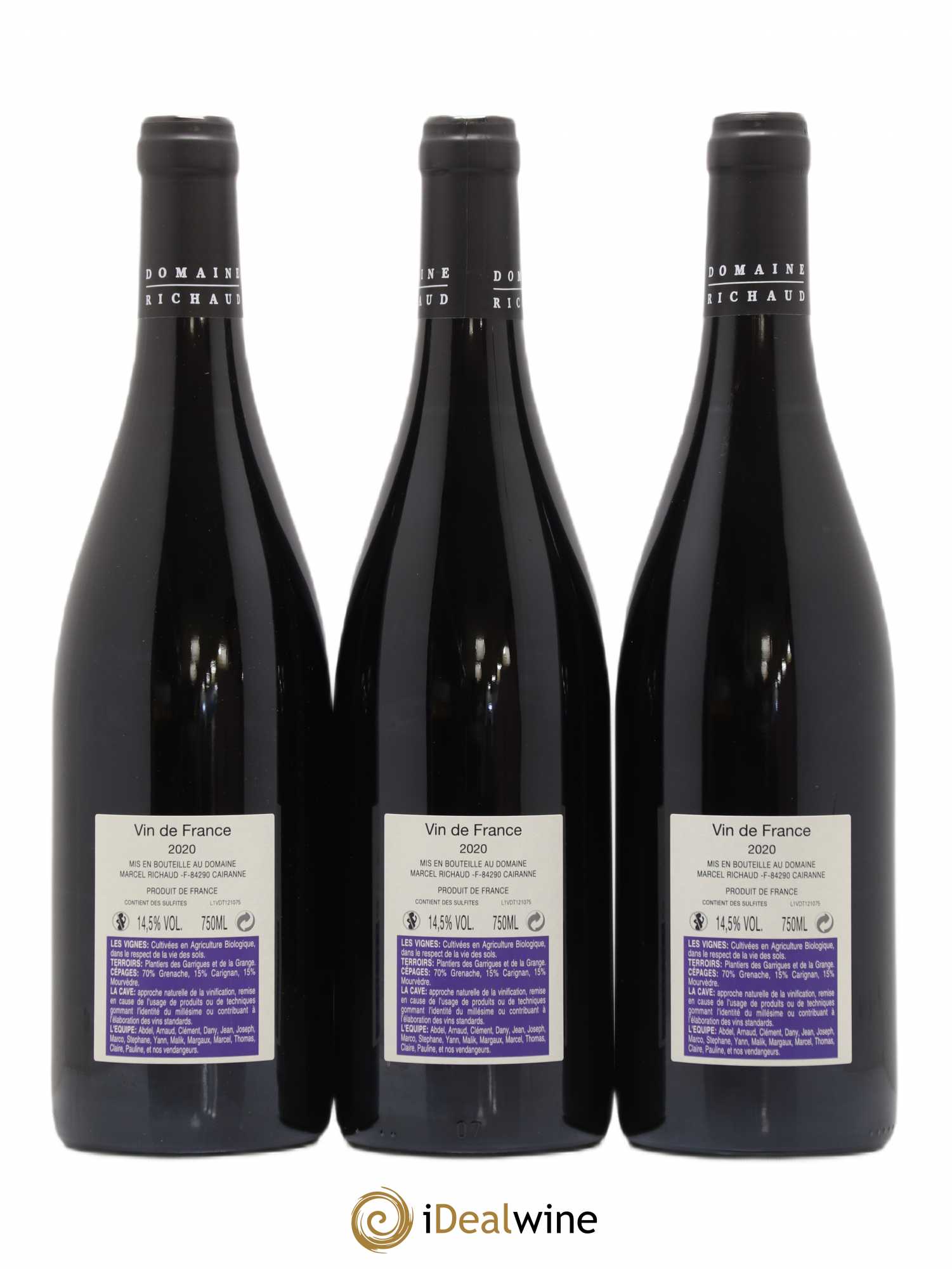 Vin de France A la source Marcel Richaud (sans prix de réserve) 2020 - Lot de 3 bouteilles - 1