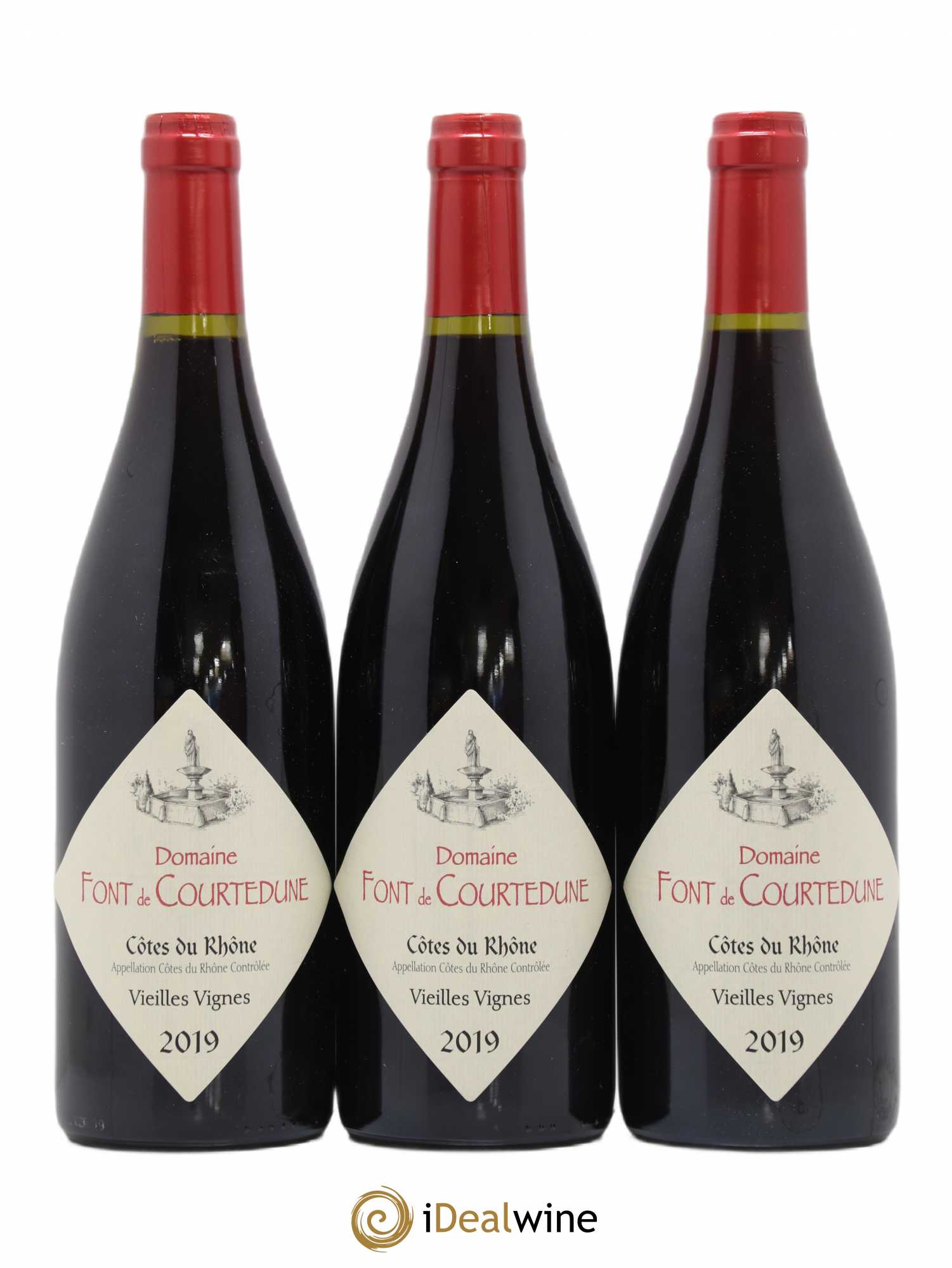 Côtes-du-Rhône Domaine Font De Courtedune Vieilles Vignes (sans prix de réserve) 2019 - Posten von 3 Flaschen - 0