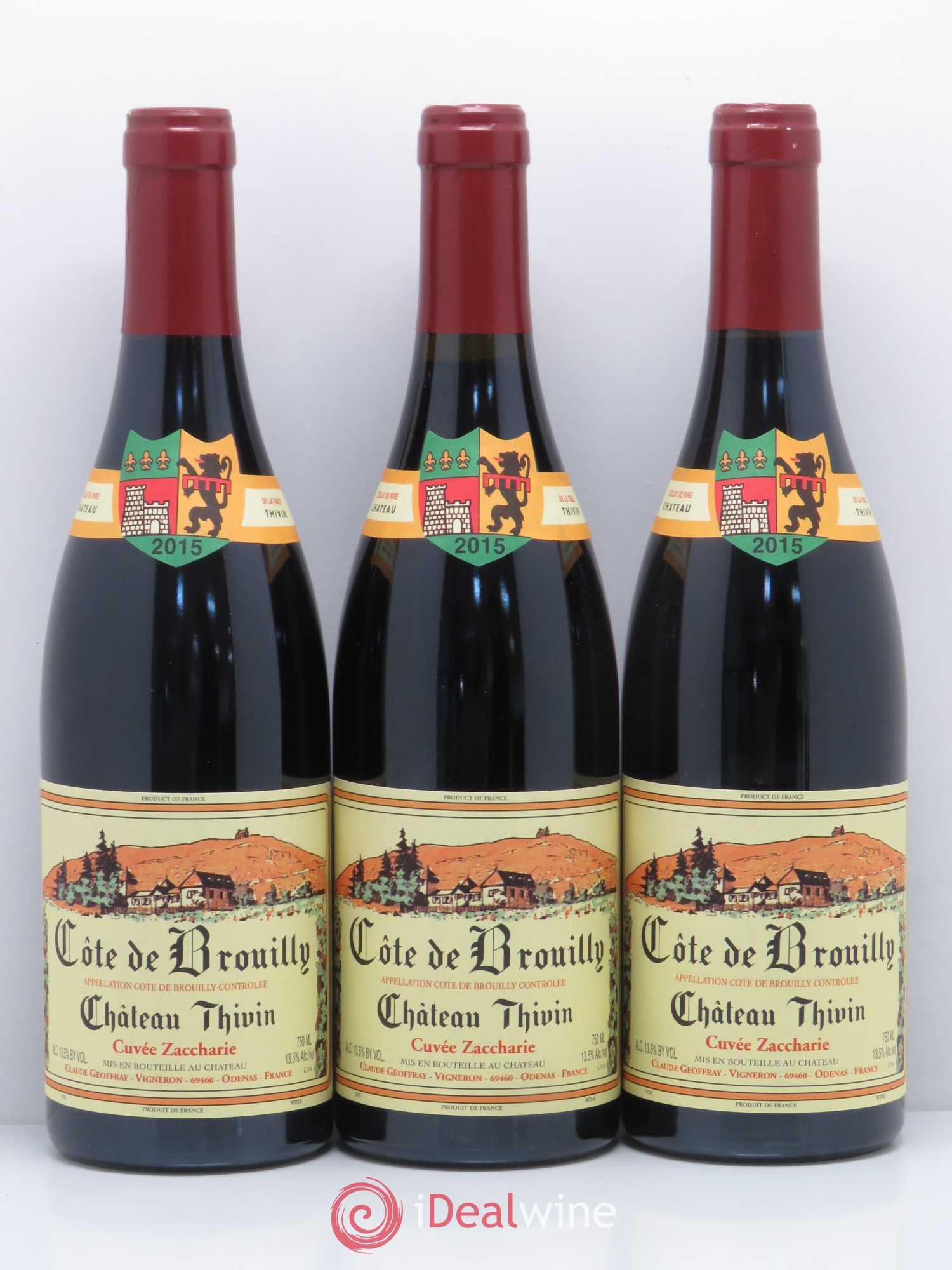 Côte de Brouilly Cuvée Zaccharie Château Thivin 2015 - Lot de 3 bouteilles - 0