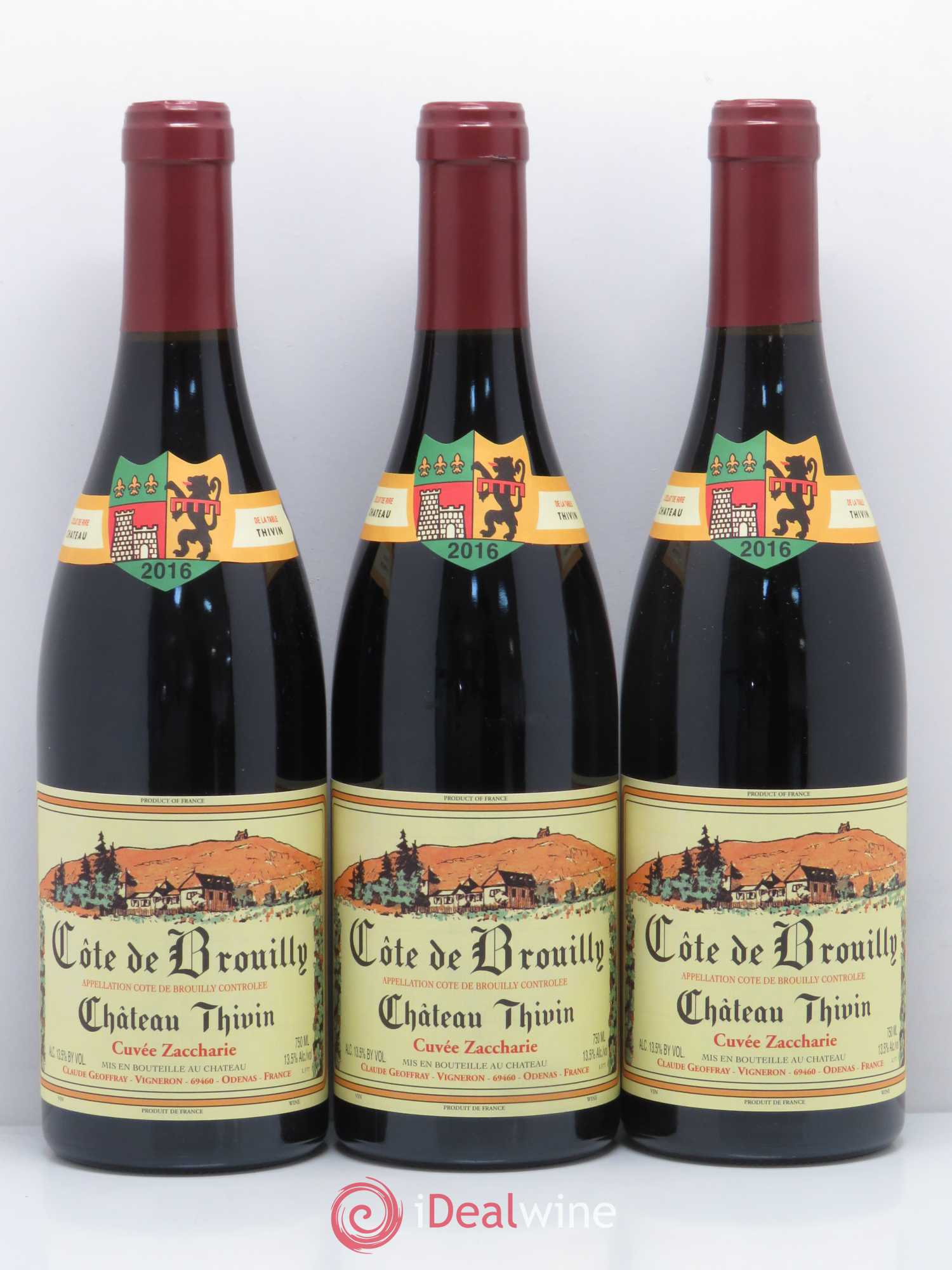 Côte de Brouilly Cuvée Zaccharie Château Thivin 2016 - Lot de 3 bouteilles - 0