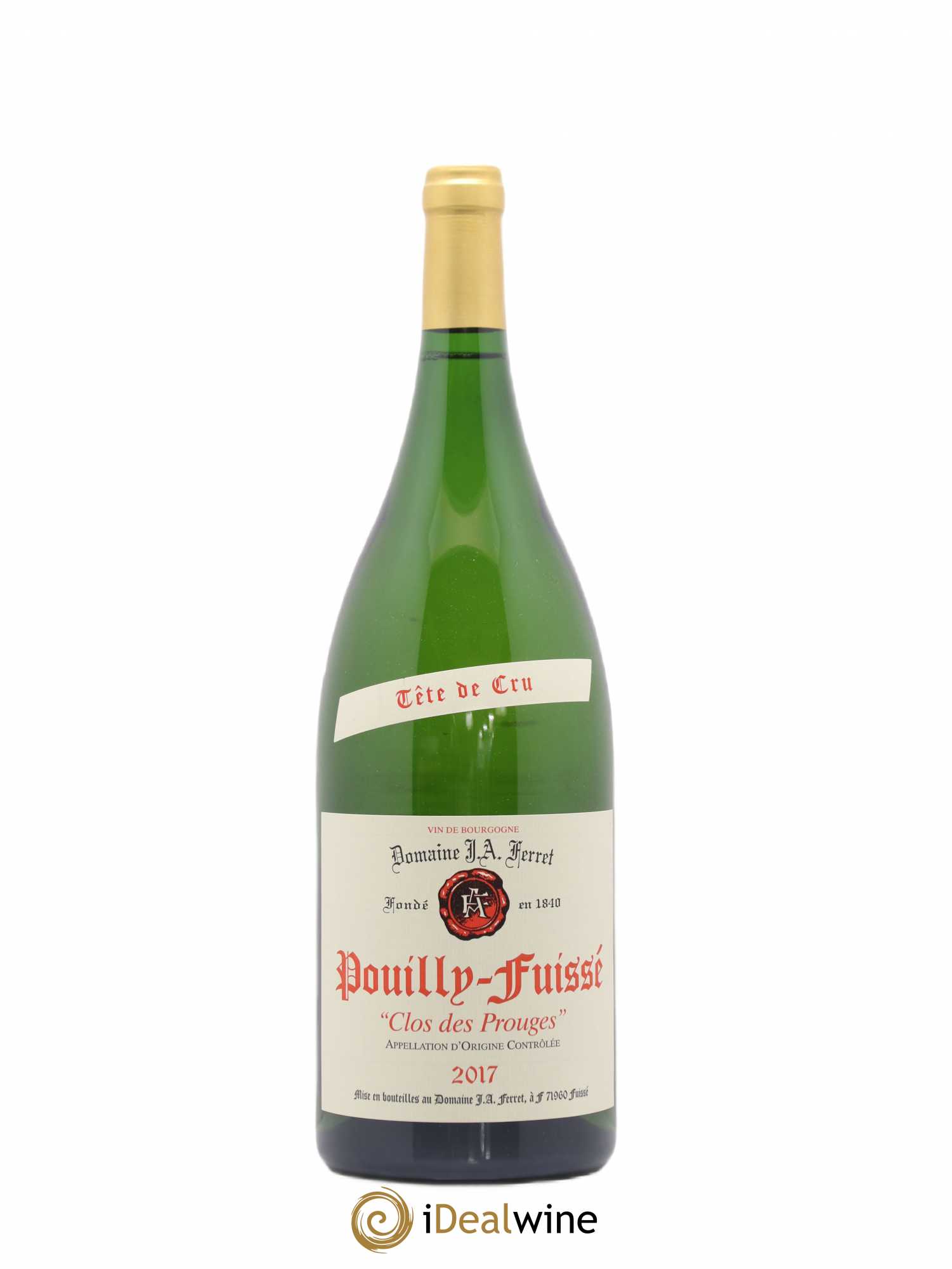 Pouilly-Fuissé Tête de Cru Clos des Prouges J.A. Ferret (Domaine) 2017 - Lot de 1 magnum - 0