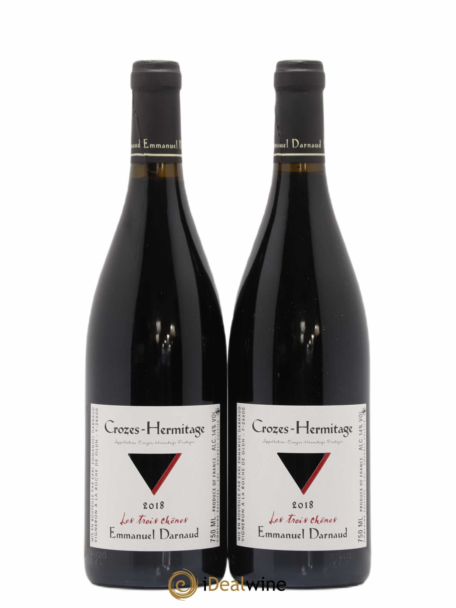 Crozes-Hermitage Les Trois Chênes Emmanuel Darnaud (sans prix de réserve) 2018 - Posten von 2 Flaschen - 0