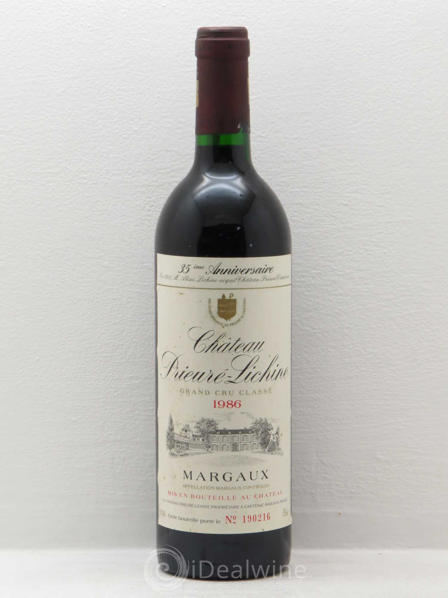 Château Prieuré Lichine 4ème Grand Cru Classé 1986 - Lot de 1 bouteille - 0