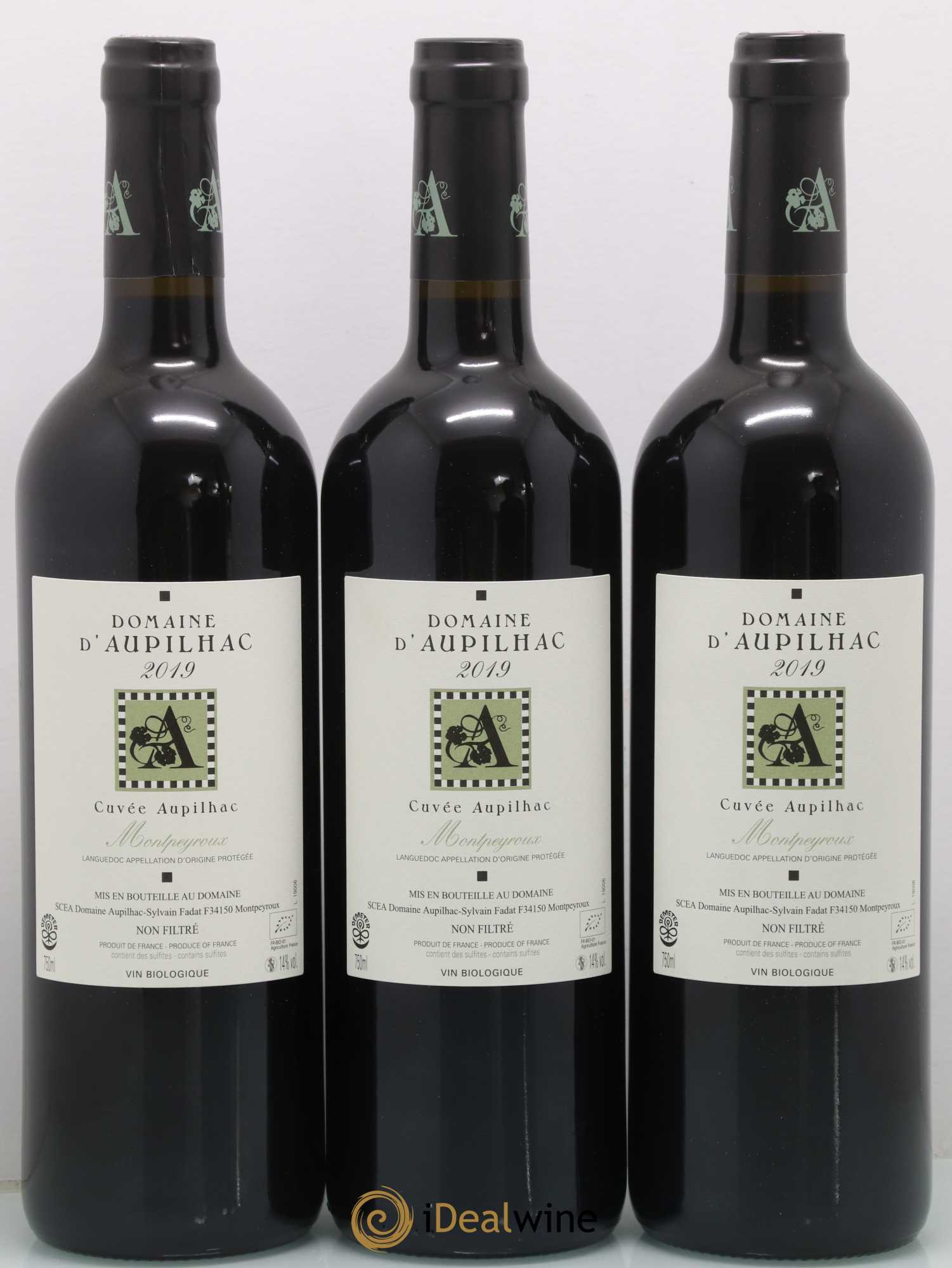 Languedoc Montpeyroux Aupilhac (Domaine d') Cuvée Aupilhac Sylvain Fadat (sans prix de réserve) 2019 - Lot de 3 bouteilles - 0