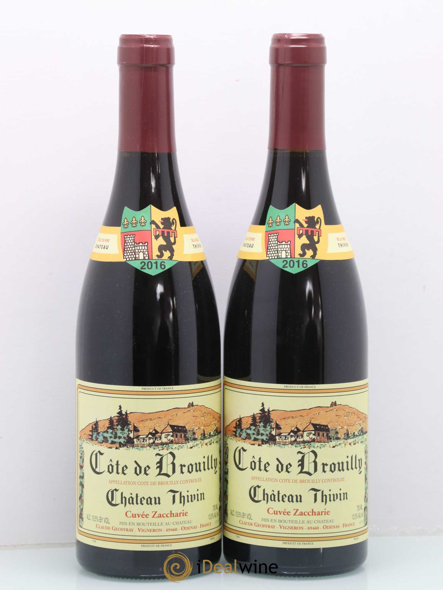 Côte de Brouilly Cuvée Zaccharie Château Thivin 2016 - Lot de 2 bouteilles - 0