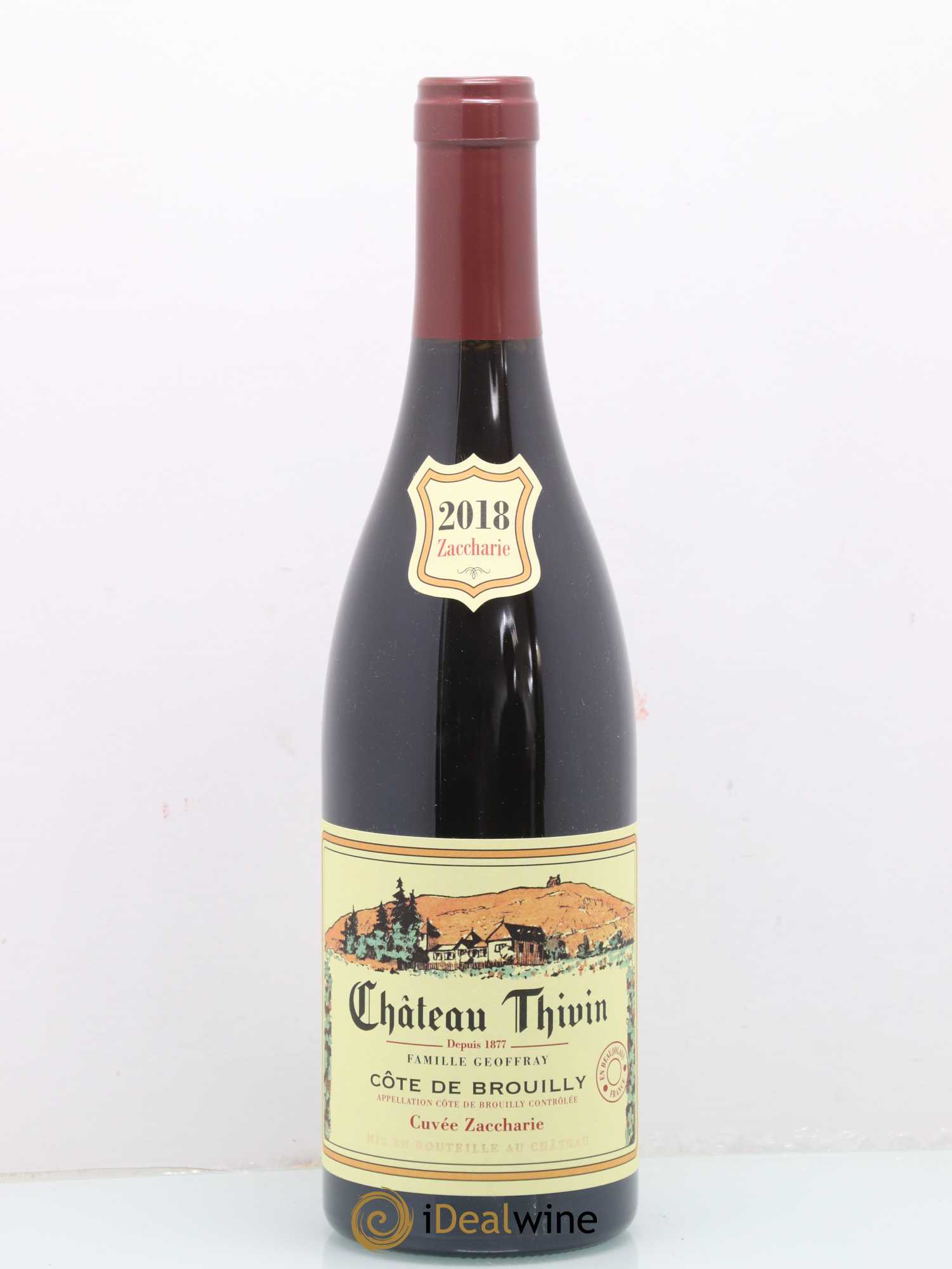 Côte de Brouilly Cuvée Zaccharie Château Thivin 2018 - Lot de 1 bouteille - 0