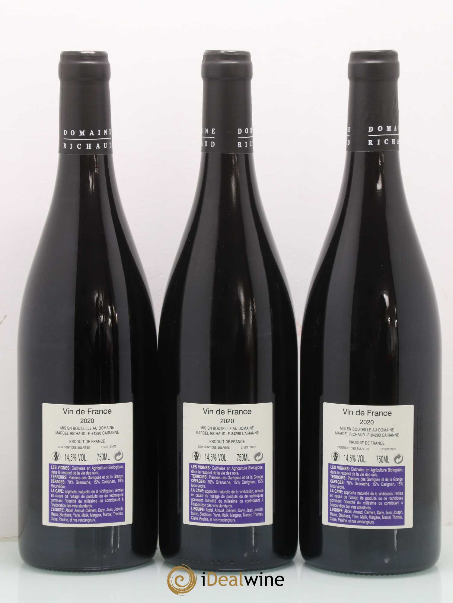 Vin de France A la source Marcel Richaud (sans prix de réserve) 2020 - Lot de 3 bouteilles - 1