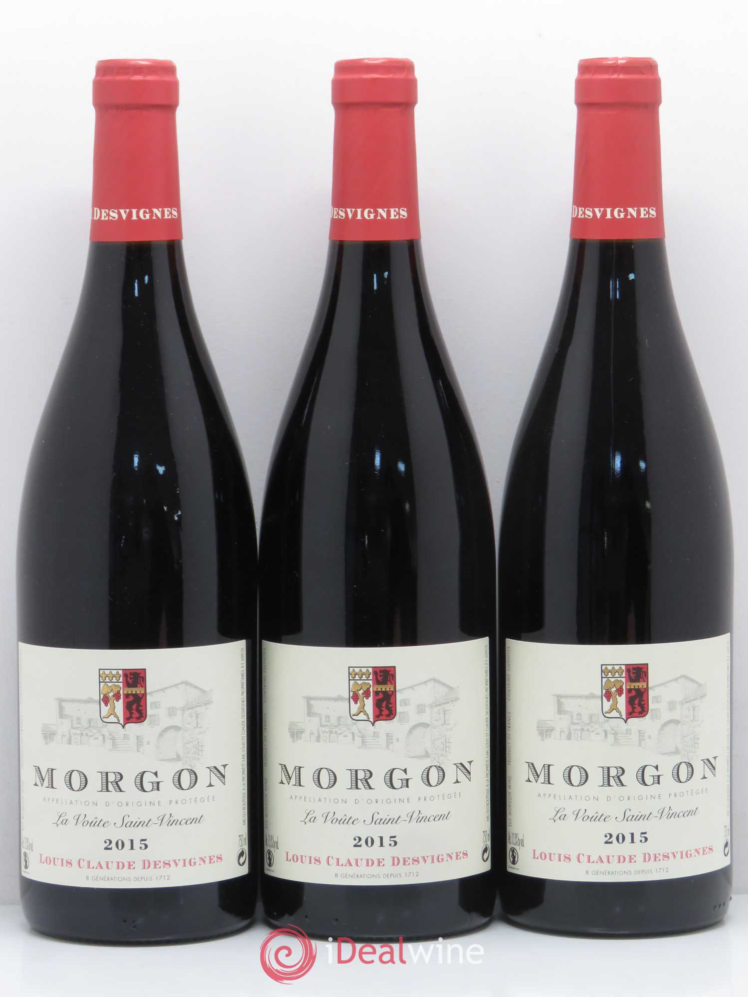 Morgon La Voûte Saint Vincent Louis-Claude Desvignes (sans prix de réserve) 2015 - Lot de 3 bouteilles - 0