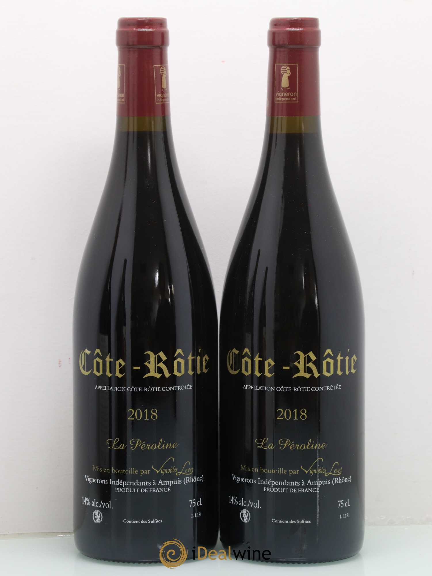 Côte-Rôtie La Péroline Vignobles Levet 2018 - Lot de 2 bouteilles - 1