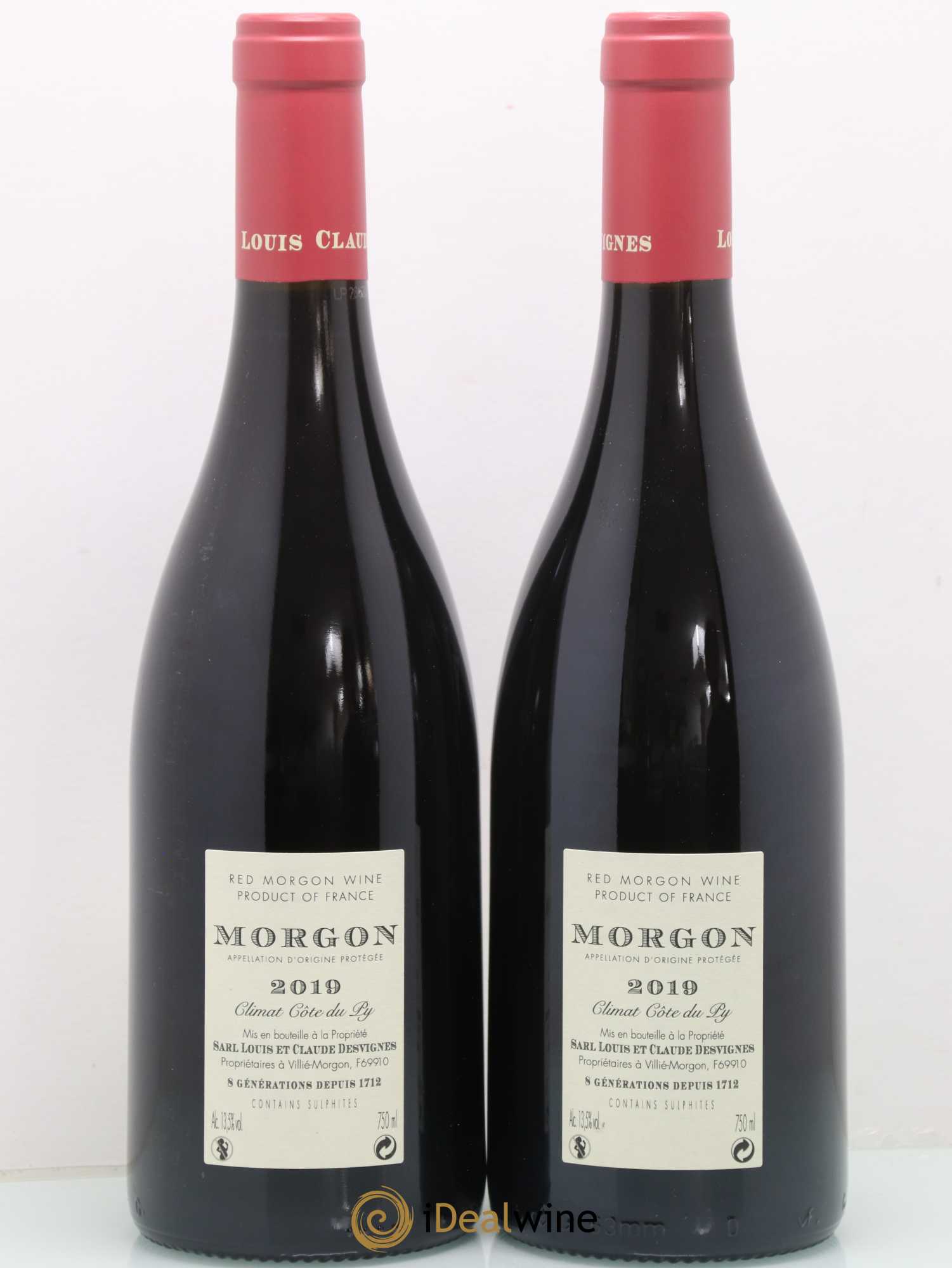 Morgon Côte du Py Louis-Claude Desvignes (sans prix de réserve) 2019 - Lot de 2 bouteilles - 1