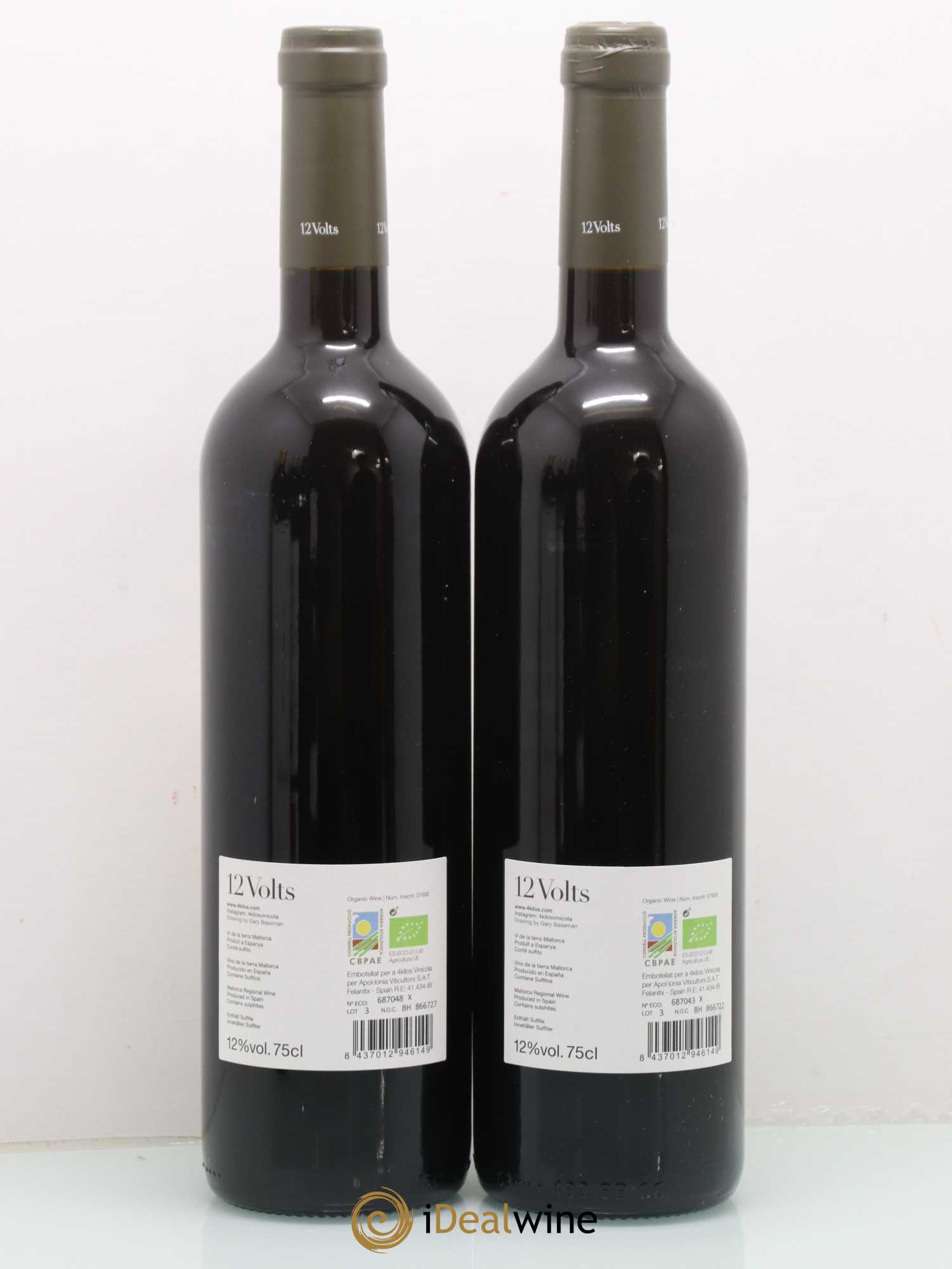 Vino de la Tierra de Mallorca 12 Volts 4 Kilos Vinícola 2019 - Lot de 2 bouteilles - 1