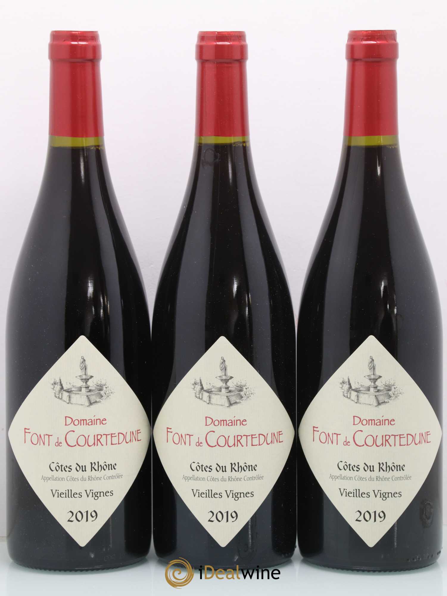Côtes-du-Rhône Domaine Font De Courtedune Vieilles Vignes (sans prix de réserve) 2019 - Posten von 3 Flaschen - 0