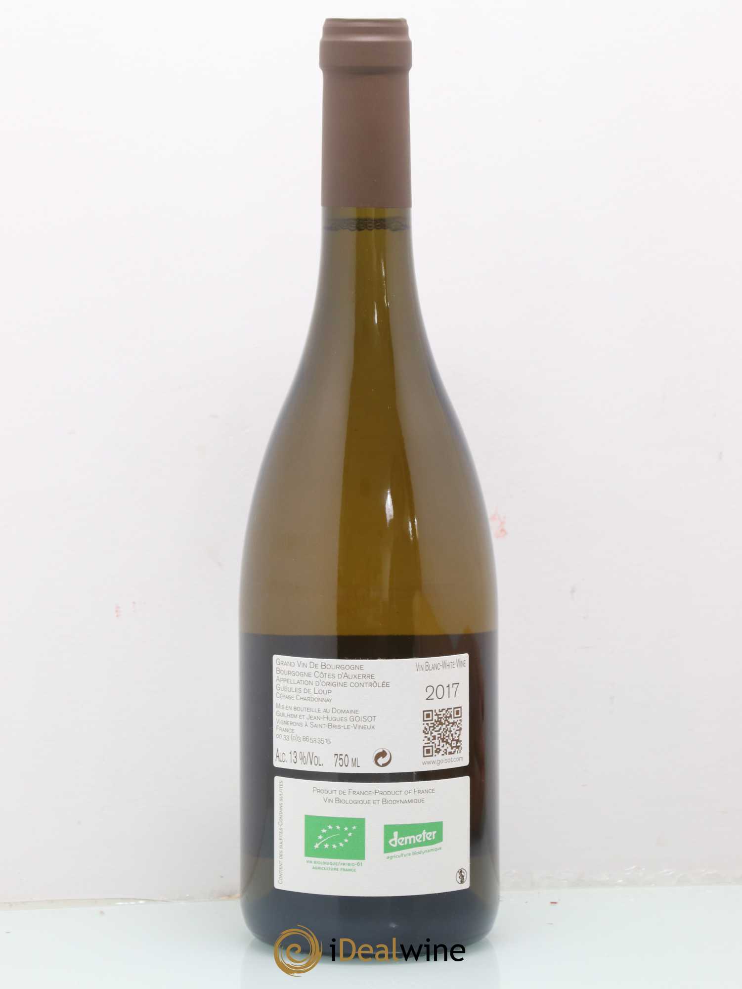Bourgogne Côtes d'Auxerre Gueules de Loup Goisot 2017 - Lot de 1 bouteille - 1