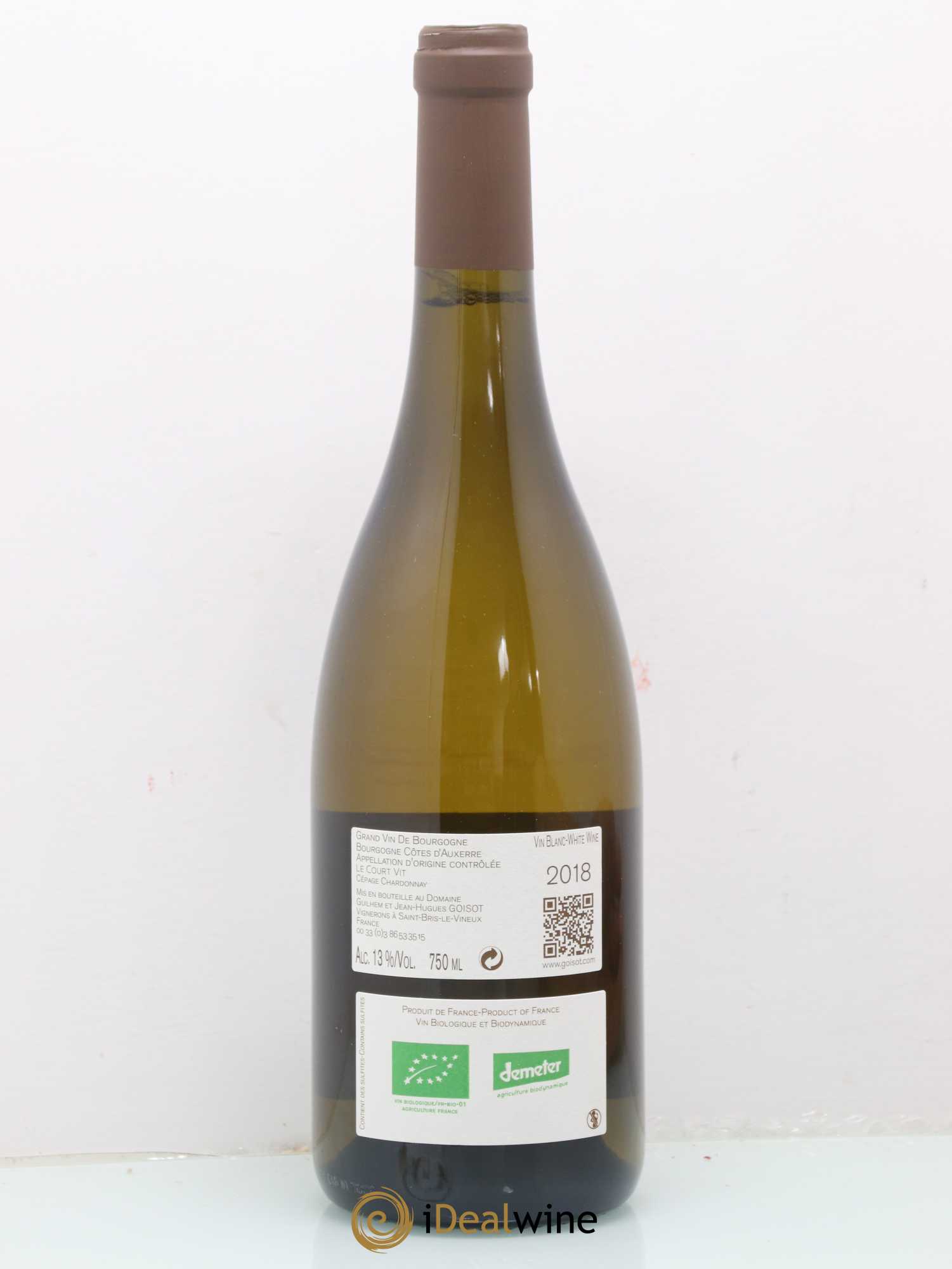 Bourgogne Côtes d'Auxerre Le Court Vit Goisot 2018 - Lot de 1 bouteille - 1