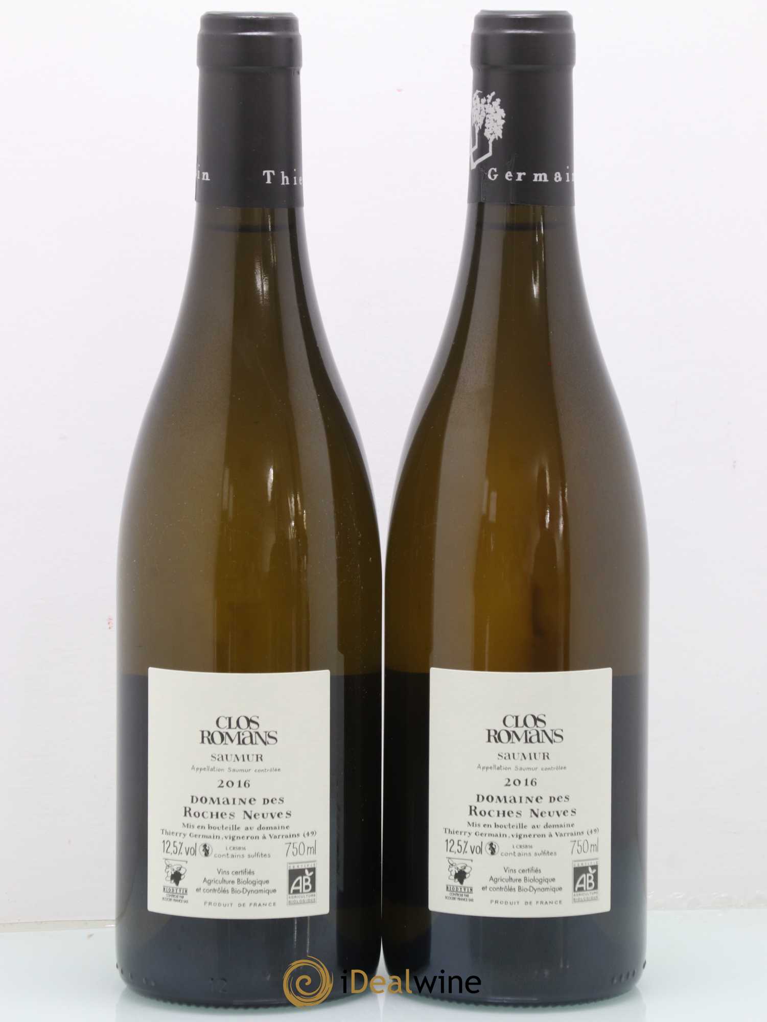 Saumur Clos Romans Domaine des Roches Neuves - Thierry Germain  (sans prix de réserve) 2016 - Lot de 2 bouteilles - 1