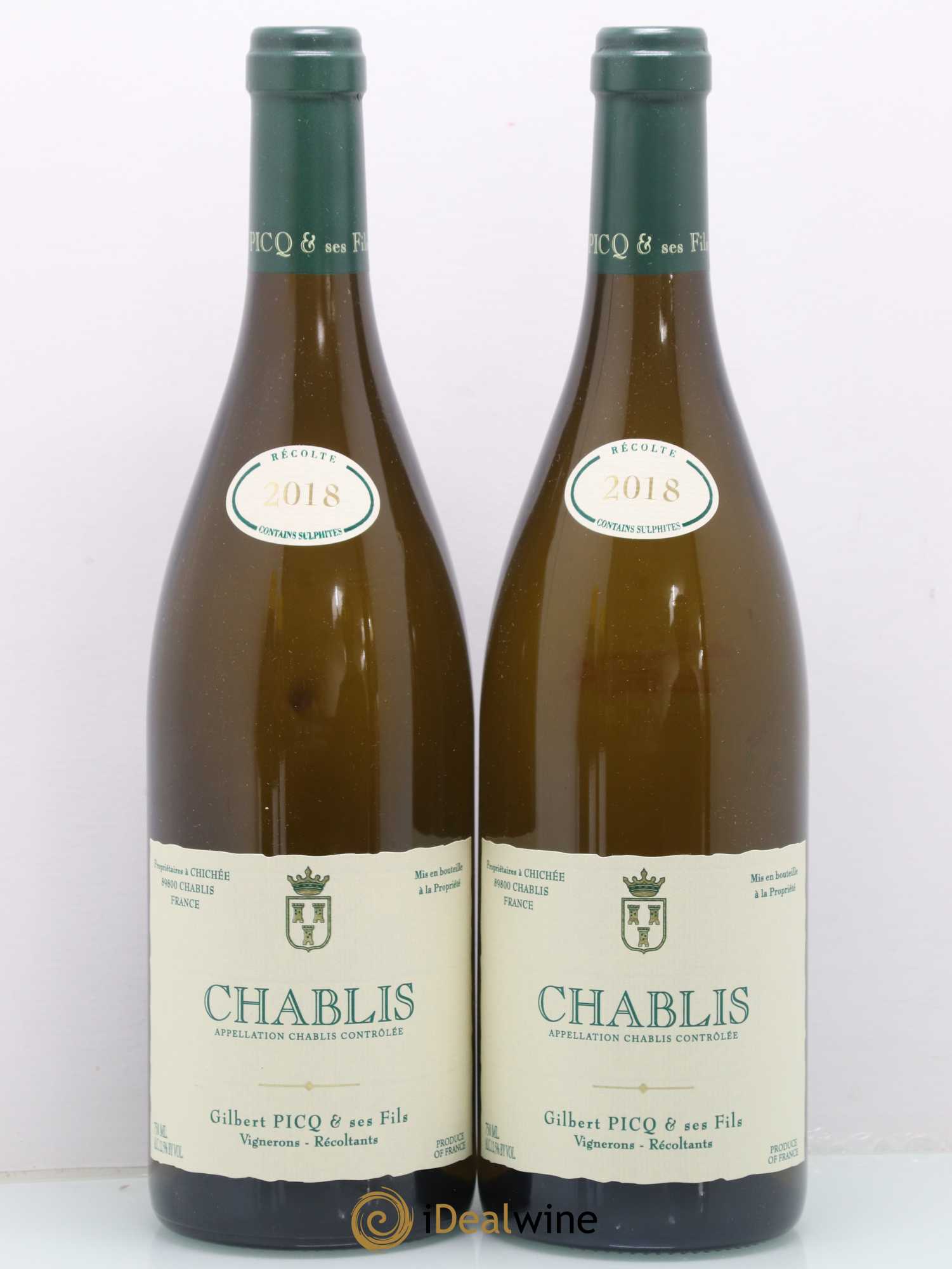 Chablis Gilbert Picq et Fils 2018 - Lot de 2 bouteilles - 0