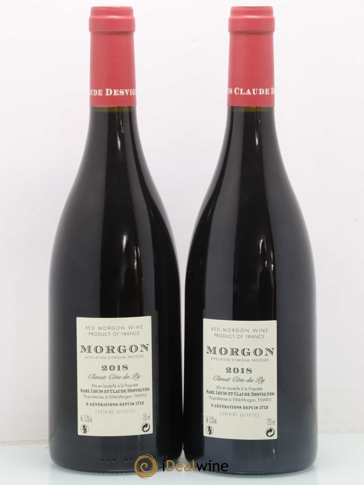 Morgon Côte de Py Javernières Louis-Claude Desvignes 2018 - Lot de 2 bouteilles - 1