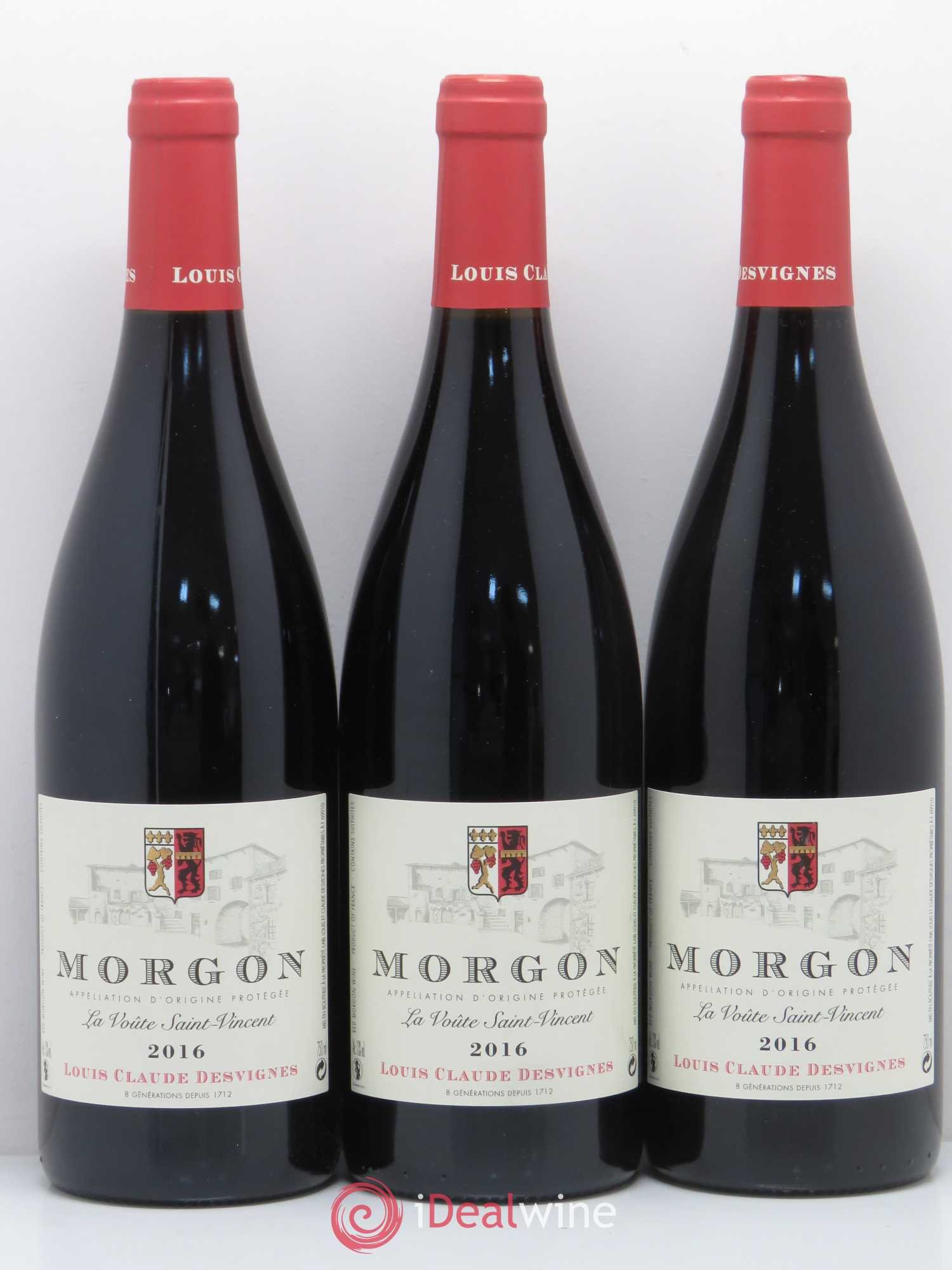 Morgon La Voûte Saint Vincent Louis-Claude Desvignes (sans prix de réserve) 2016 - Lot de 3 bouteilles - 0