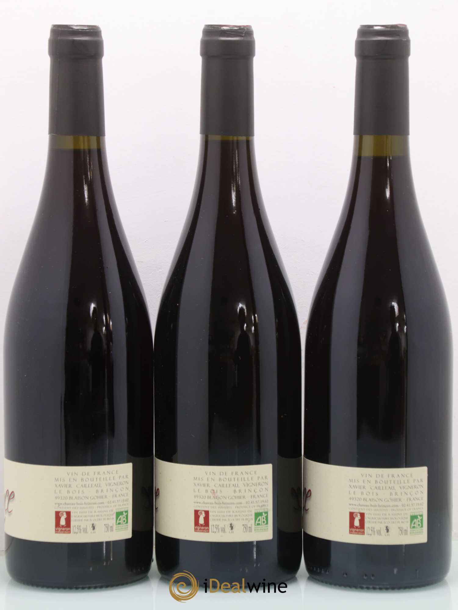 Vin de France Pineau D'Aunis Garance Château de Bois Brinçon (sans prix de réserve) 2012 - Posten von 3 Flaschen - 1