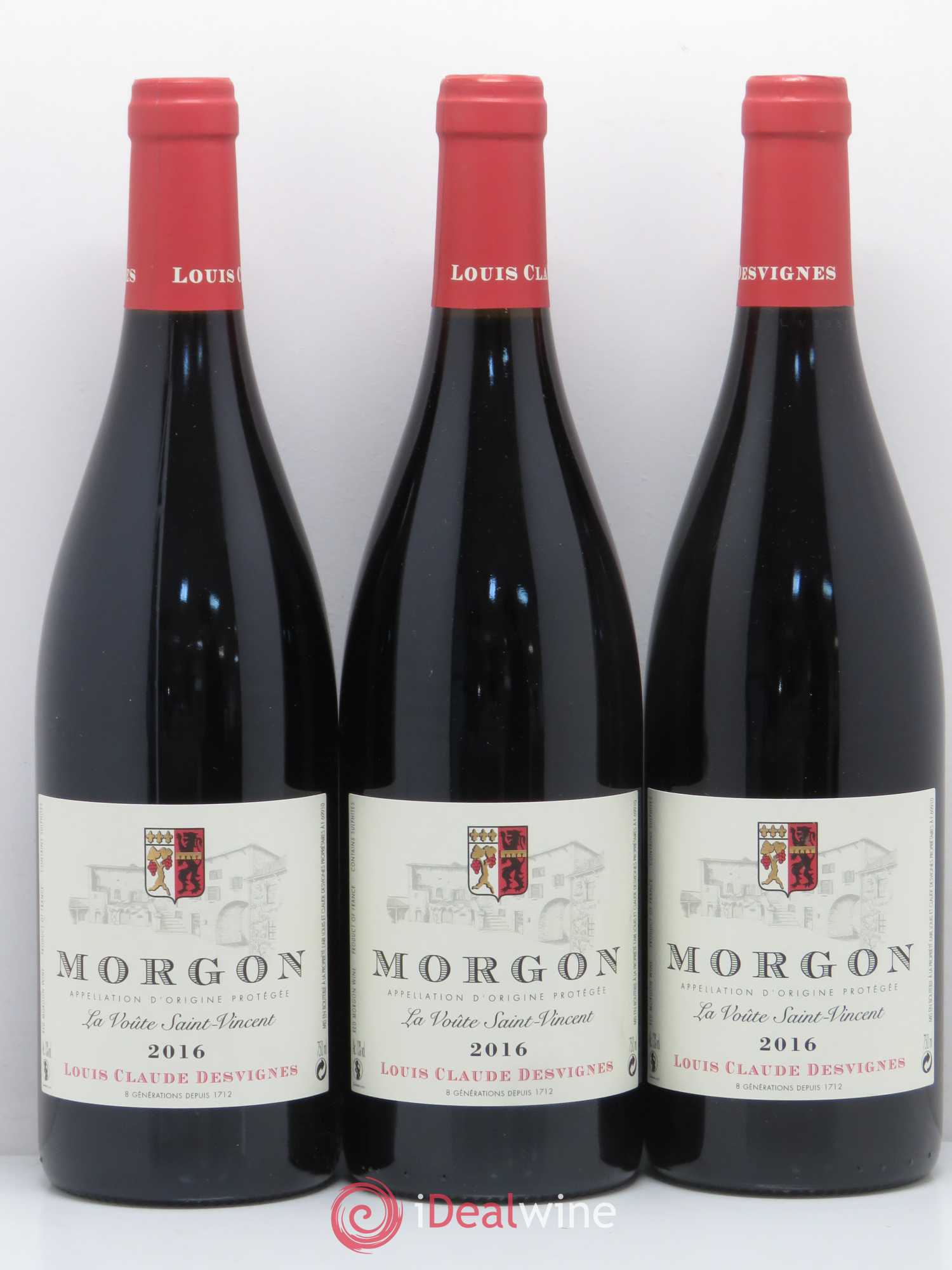 Morgon La Voûte Saint Vincent Louis-Claude Desvignes (senza prezzo di riserva) 2016 - Lotto di 3 bottiglie - 0