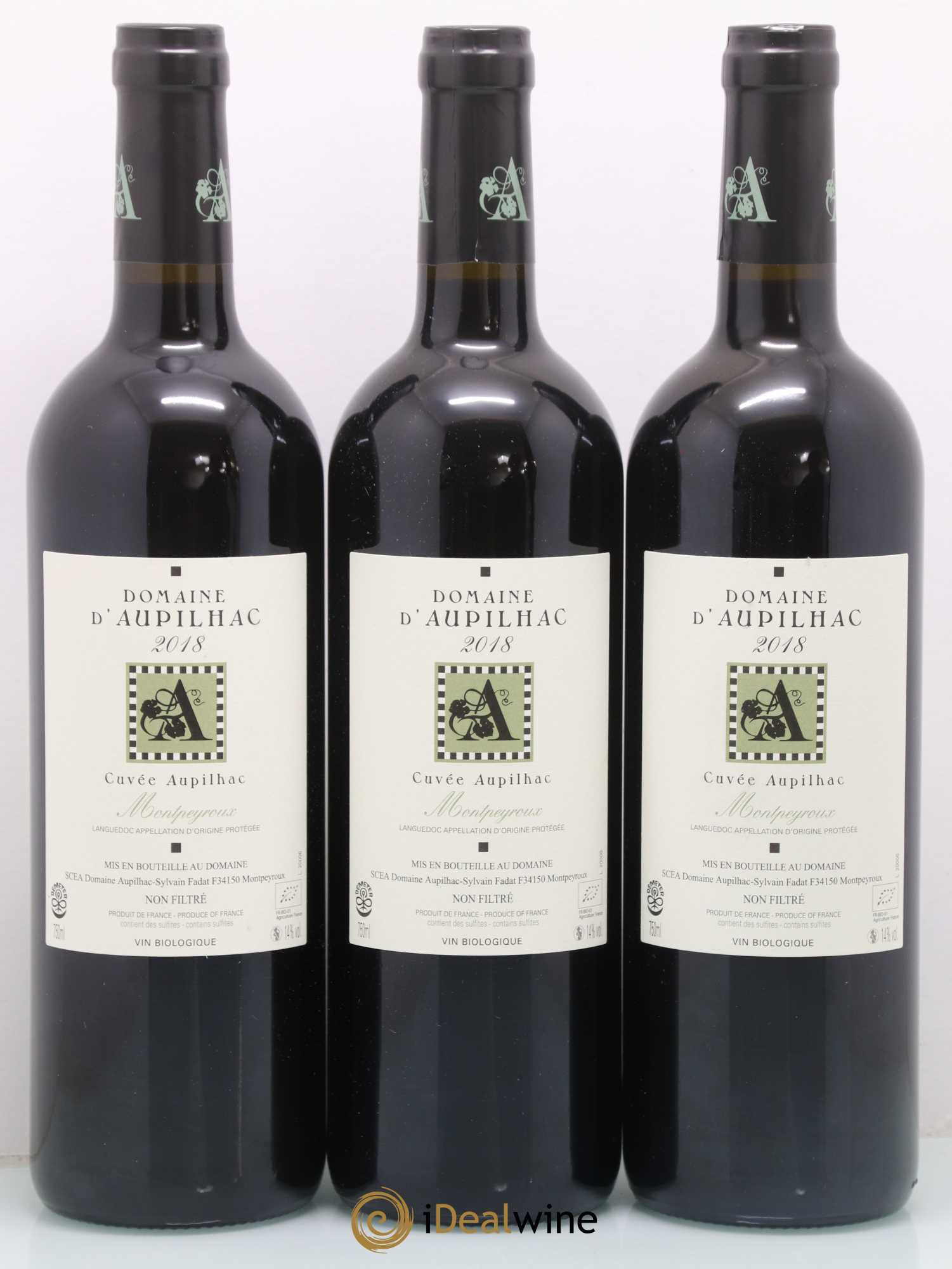 Languedoc Montpeyroux Aupilhac (Domaine d') Cuvée Aupilhac Sylvain Fadat (sans prix de réserve) 2018 - Lot de 3 bouteilles - 0
