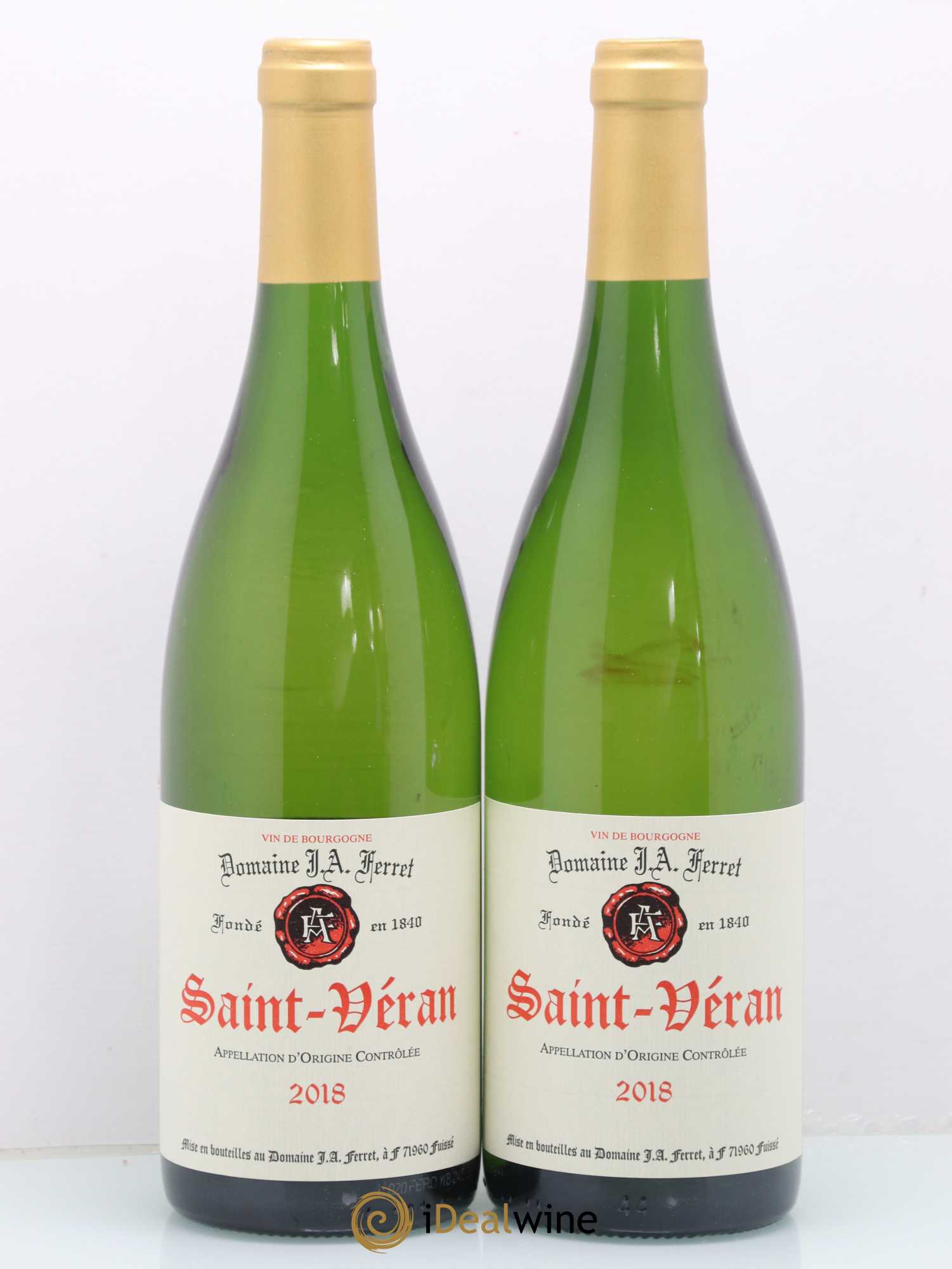 Saint-Véran J.A. Ferret (Domaine) (sans prix de réserve) 2018 - Lot de 2 bouteilles - 0