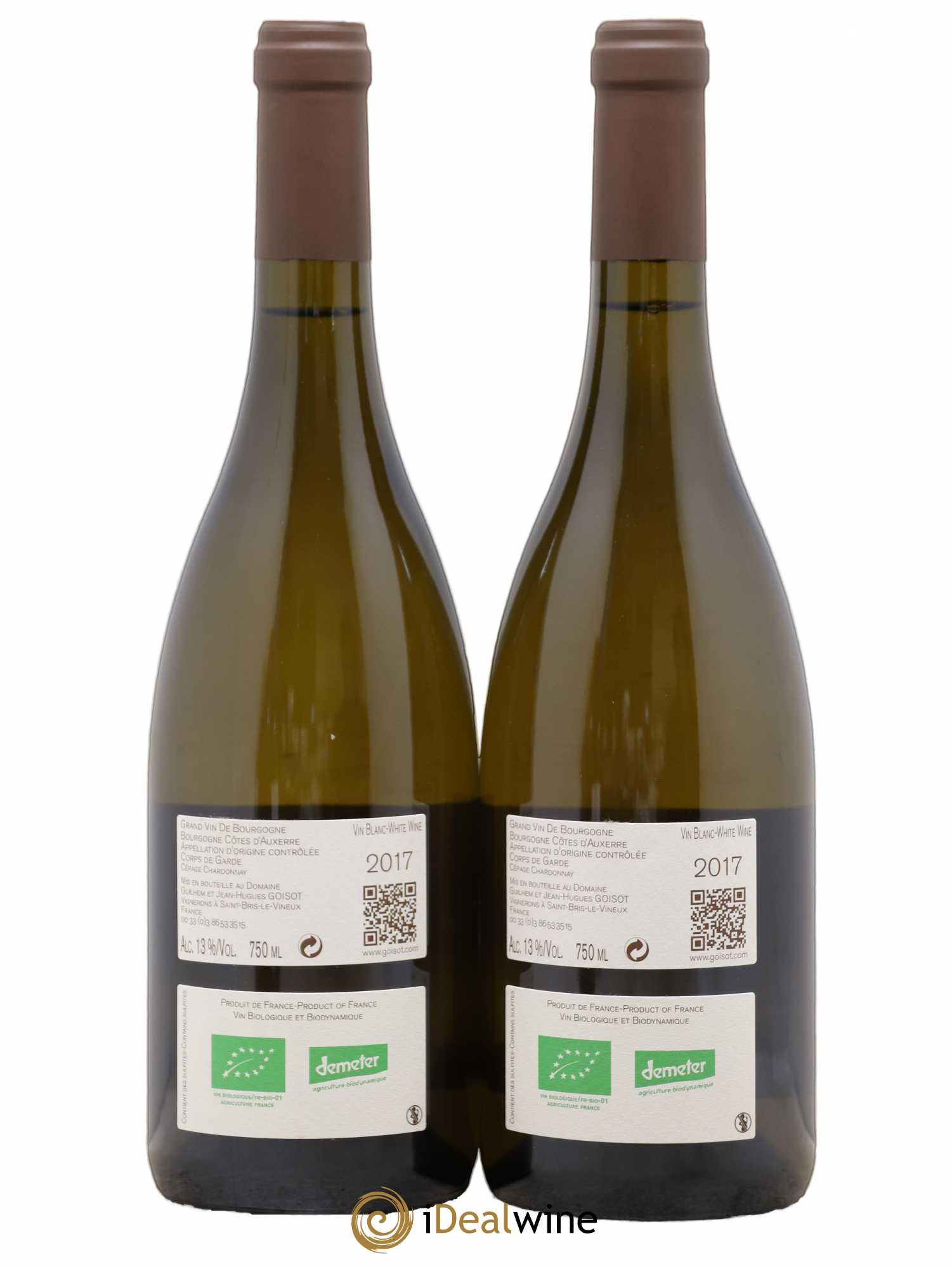 Bourgogne Côtes d'Auxerre Corps de Garde Goisot 2017 - Lot de 2 bouteilles - 1