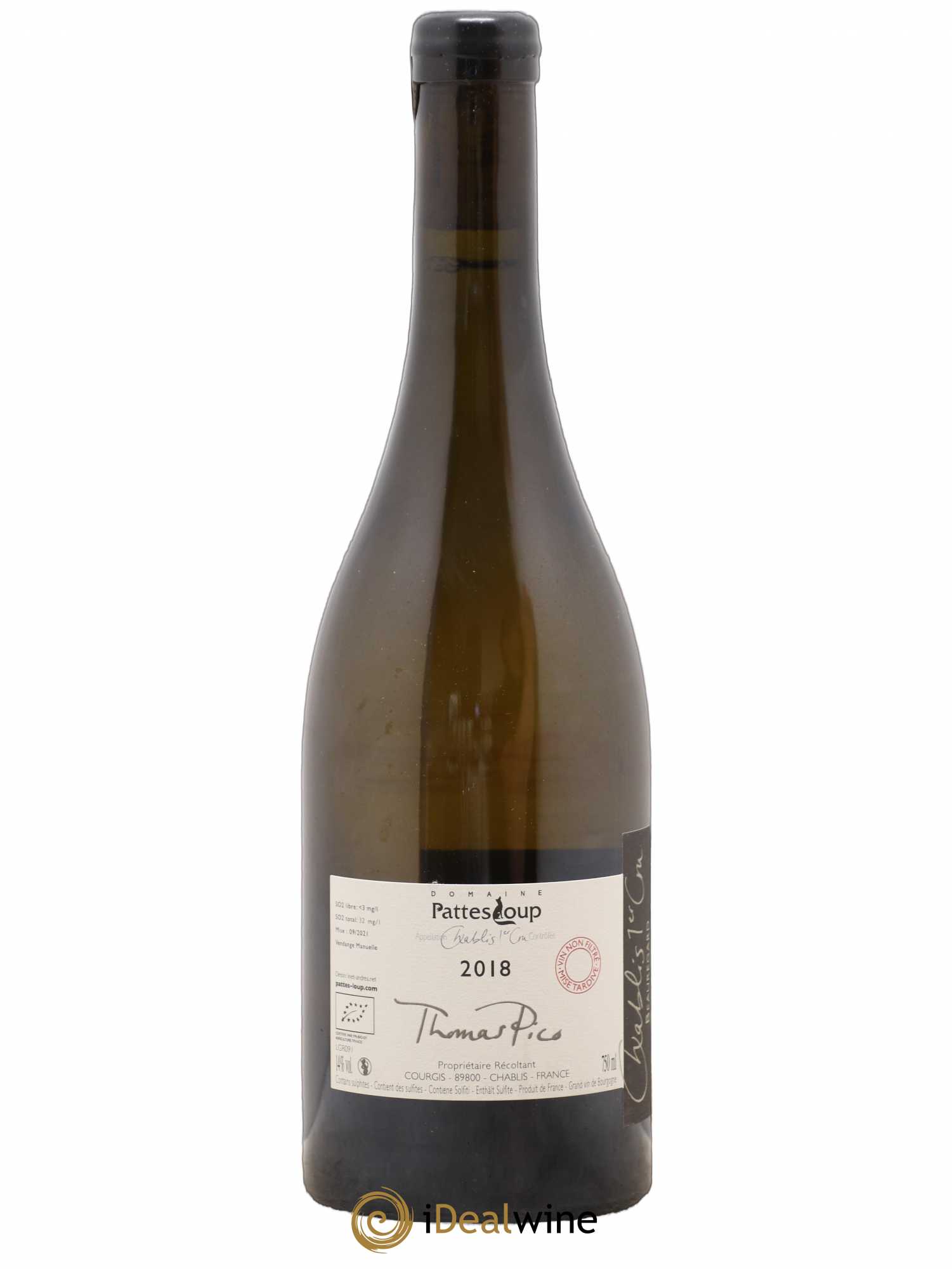 Chablis 1er Cru Beauregard Pattes Loup (Domaine) 2018 - Lot de 1 bouteille - 1