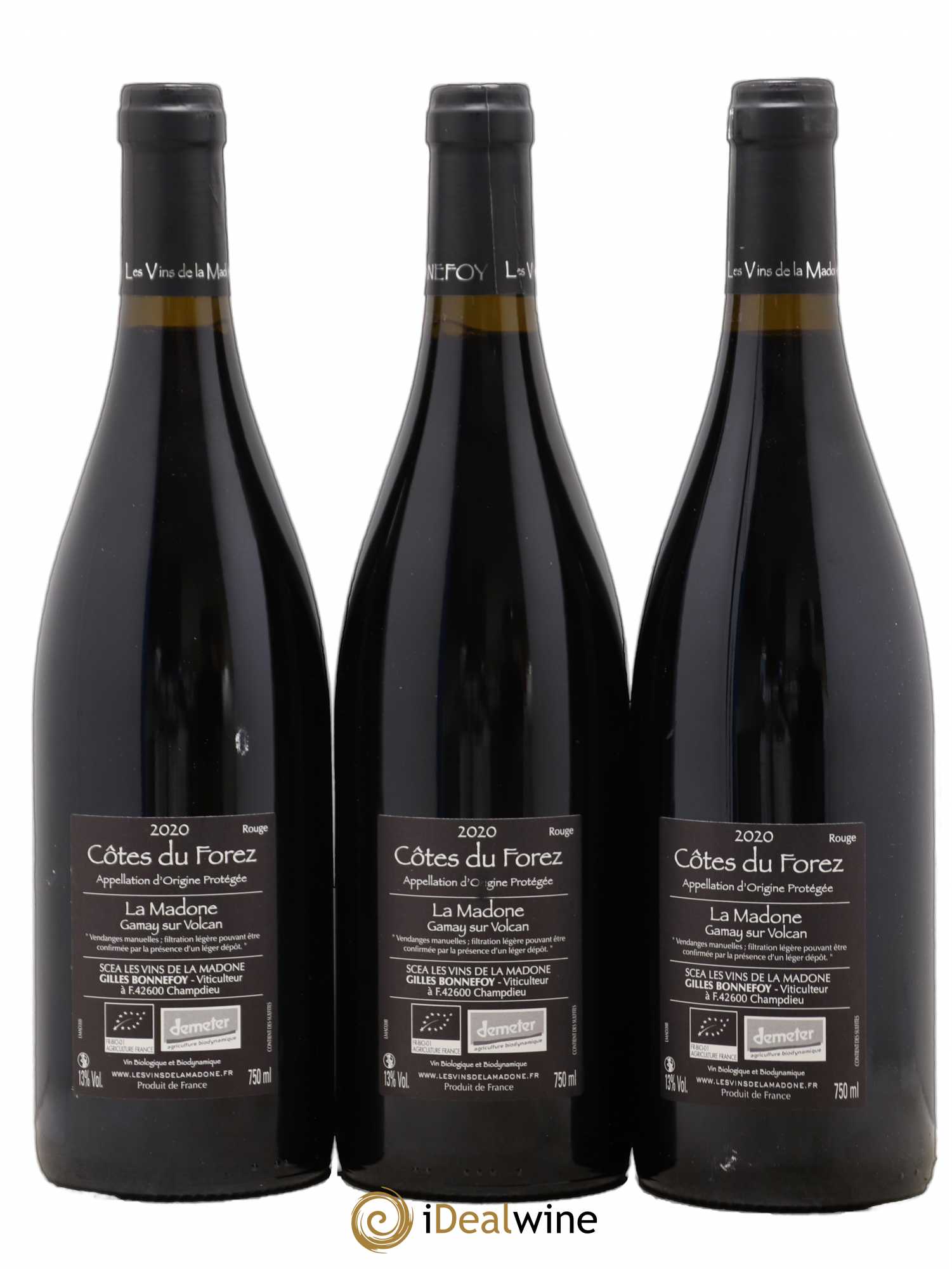 Divers Côtes du Forez Les Vins de la Madone Gamay sur Volcan (sans prix de réserve) 2020 - Posten von 3 Flaschen - 1