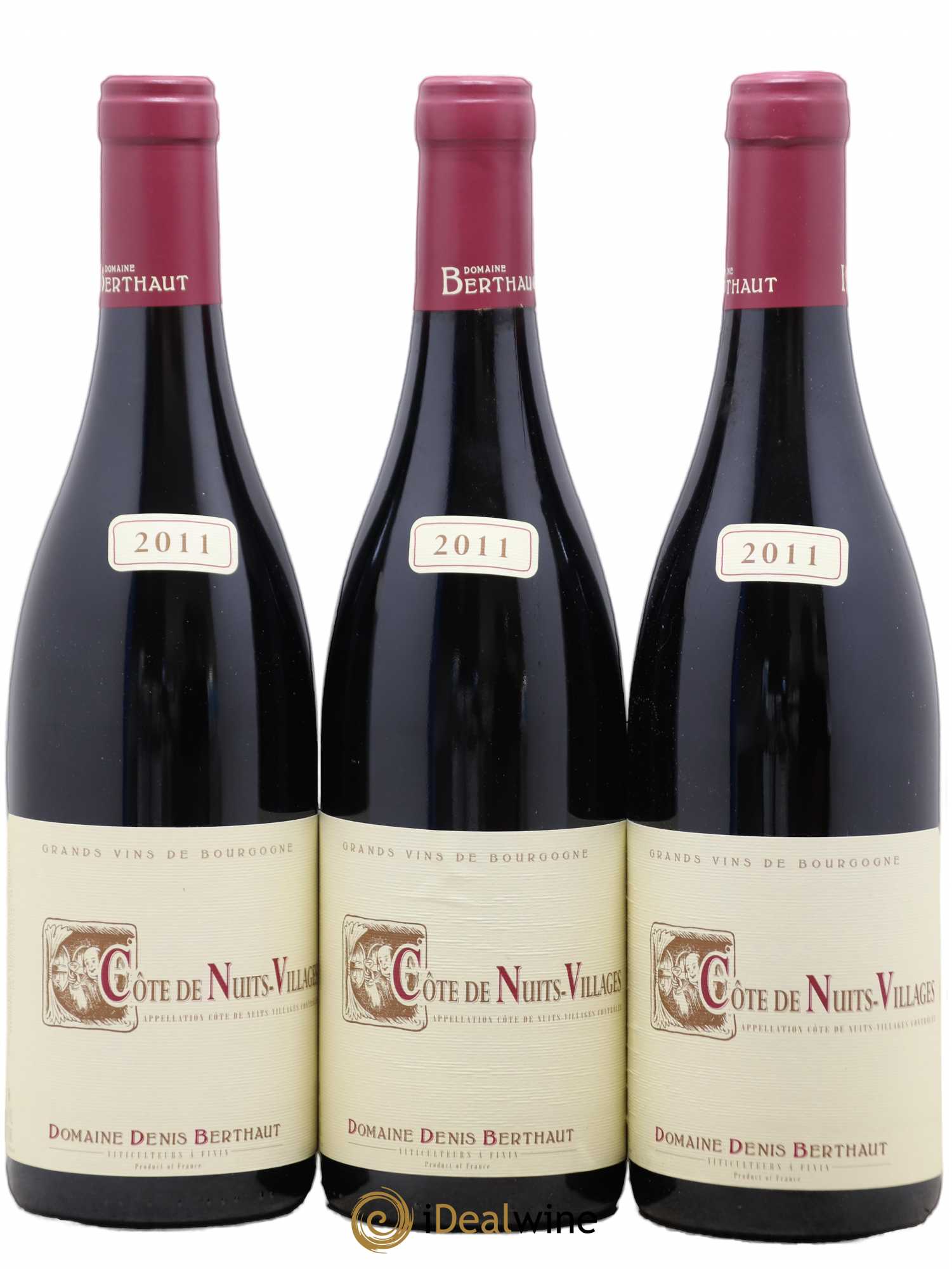 Côte de Nuits-Villages Denis Berthaut (sans prix de réserve) 2011 - Posten von 3 Flaschen - 0