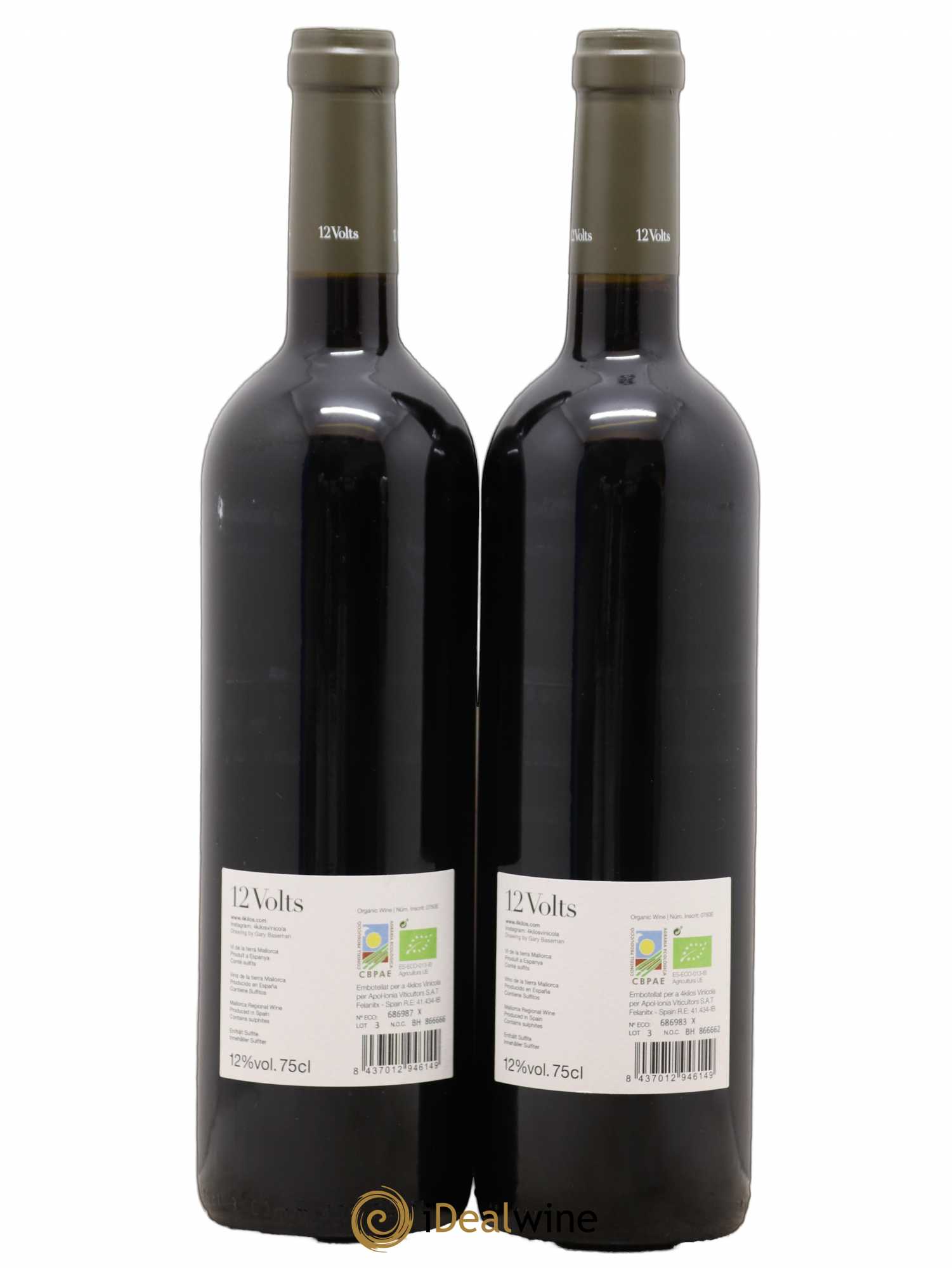 Espagne 4 Kilos D.O. VT Mallorca 12 Volts 2019 - Posten von 2 Flaschen - 1