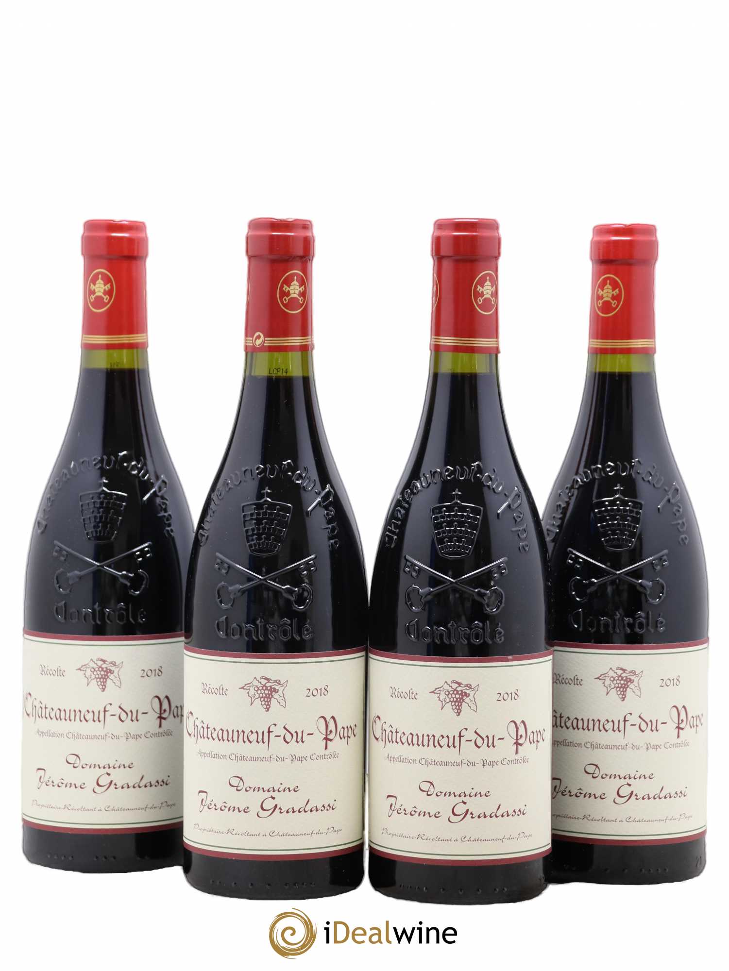 Châteauneuf-du-Pape Jerôme Gradassi 2018 - Lot de 4 bouteilles - 0
