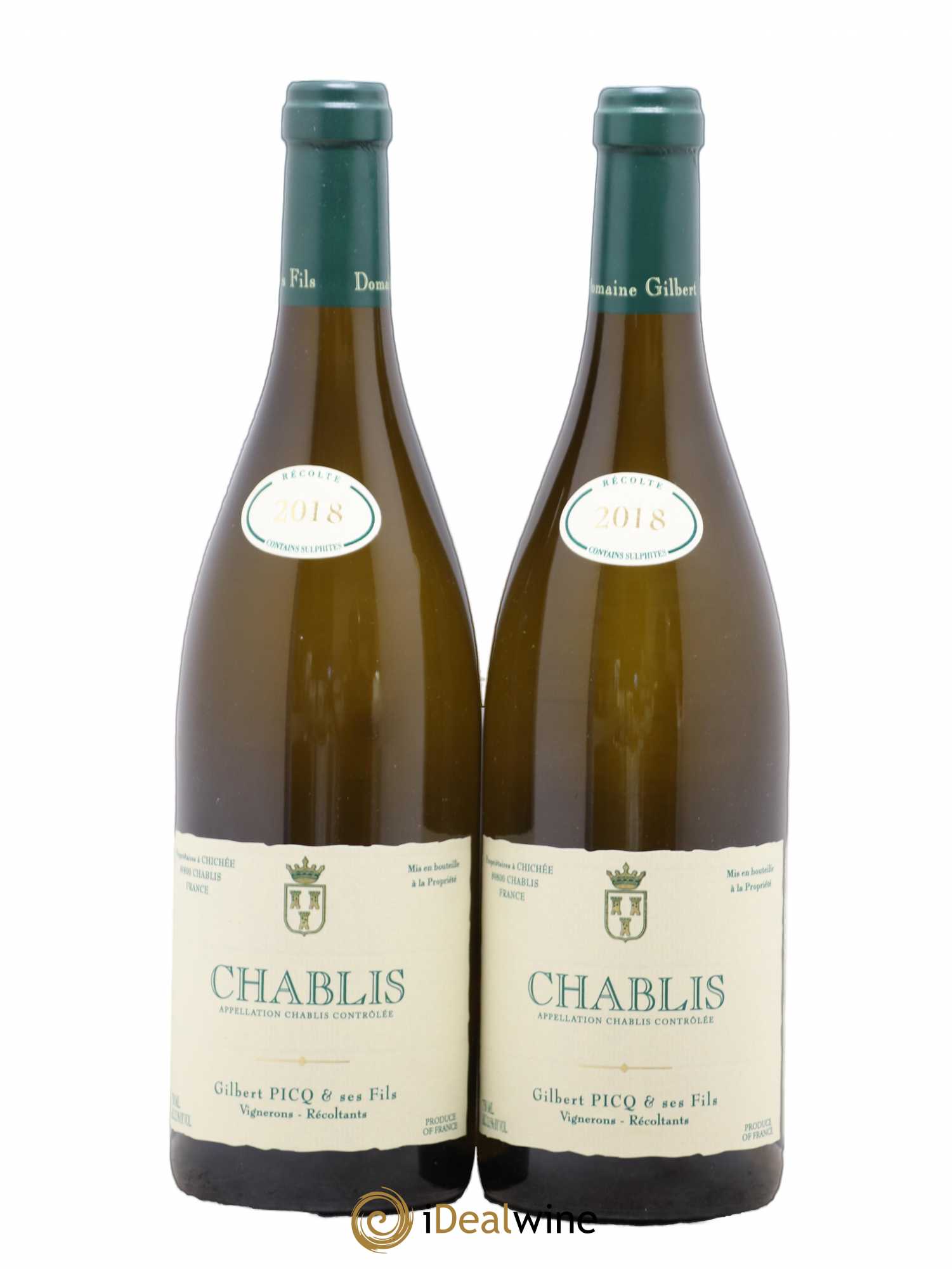 Chablis Gilbert Picq et Fils 2018 - Lot de 2 bouteilles - 0