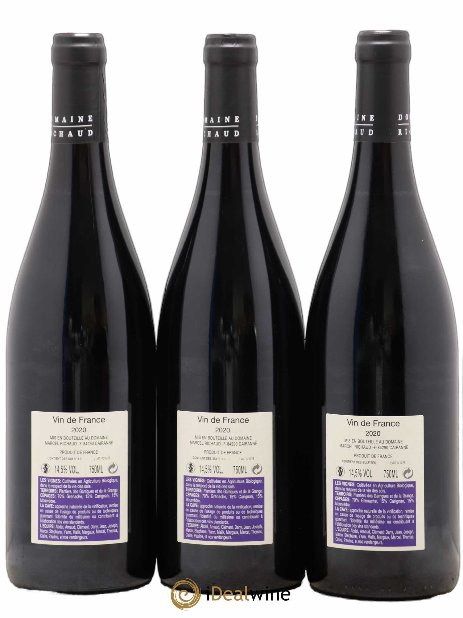 Vin de France A la source Marcel Richaud (sans prix de réserve) 2020 - Lot de 3 bouteilles - 1