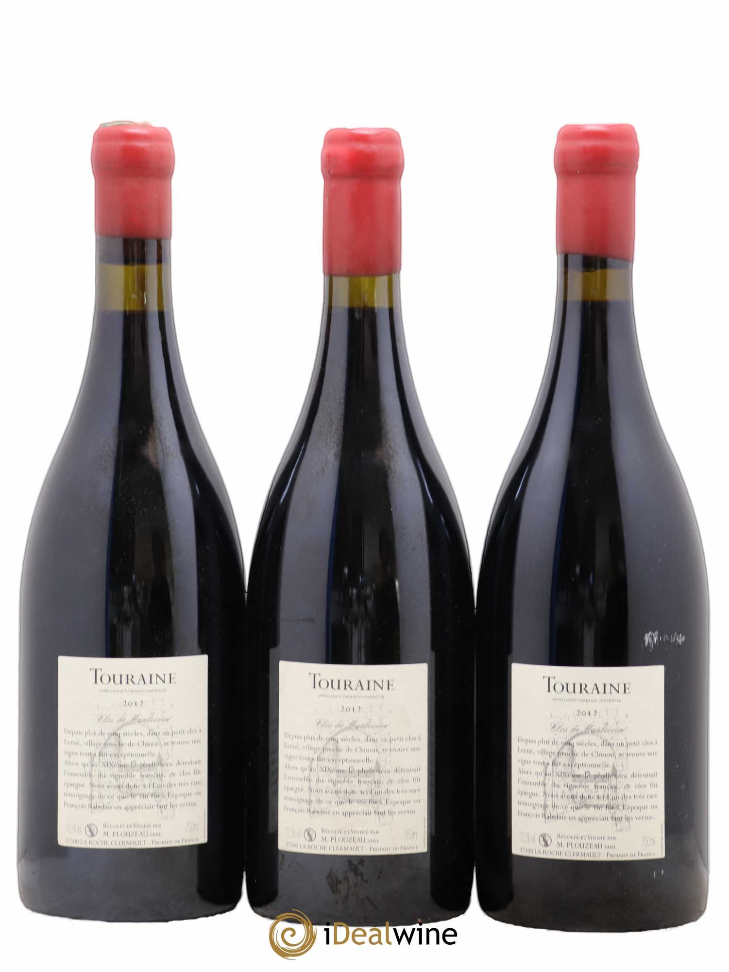 Touraine Château De La Bonneliere Clos Maulevrier Ante Phylloxera 2012 - Lot de 3 bouteilles - 1