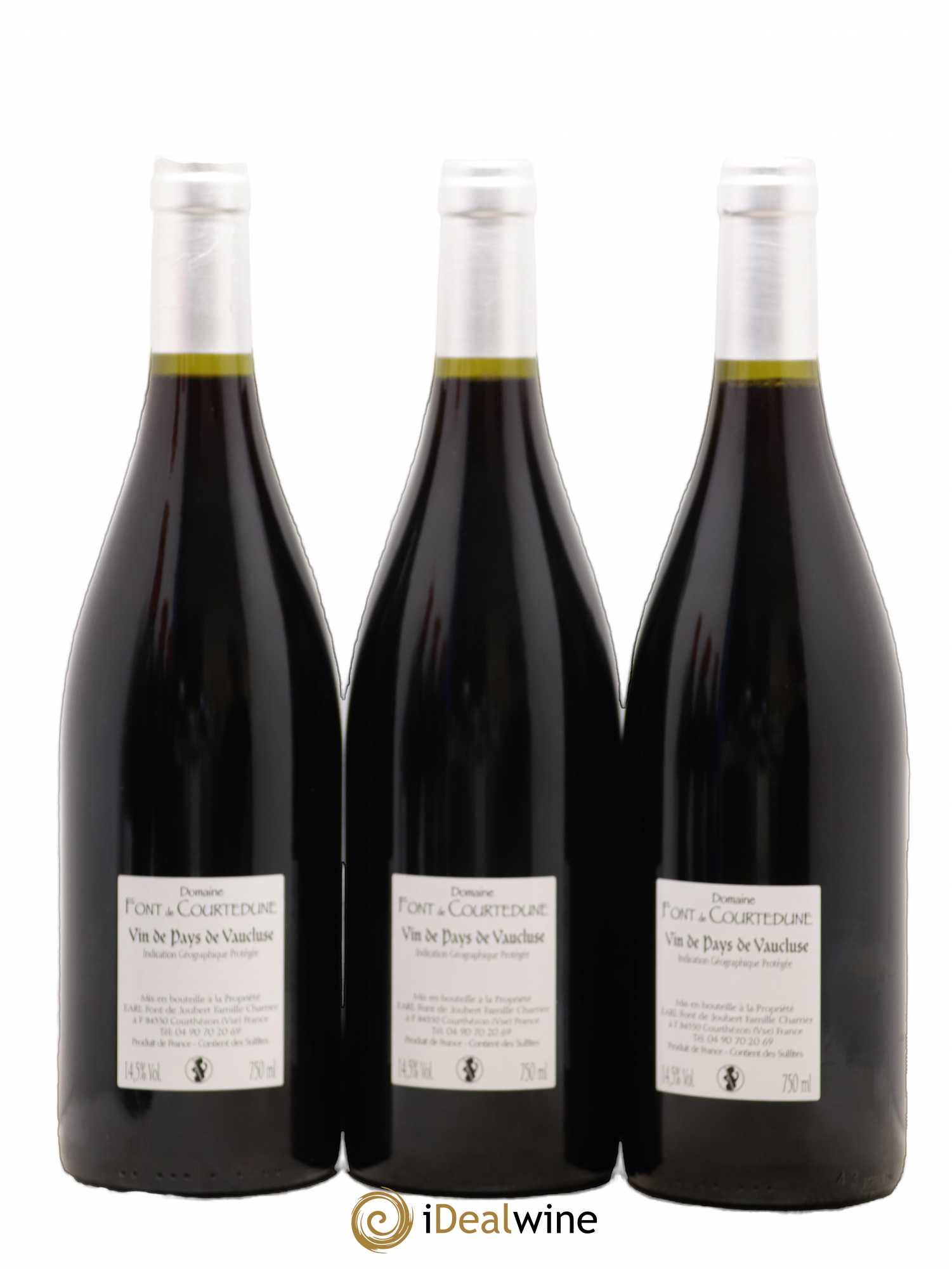 Vaucluse Domaine Font de Courtedune (sans prix de réserve) 2019 - Lot de 3 bouteilles - 1