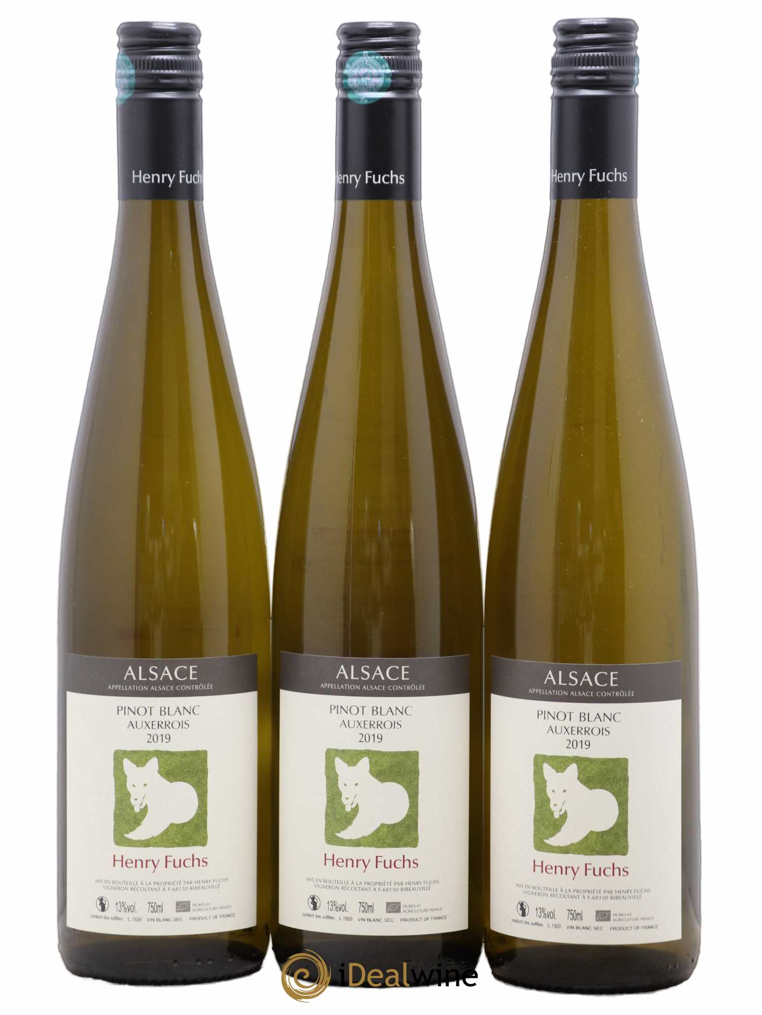 Alsace Pinot Blanc Auxerrois Henry Fuchs (sans prix de réserve) 2019 - Posten von 3 Flaschen - 0