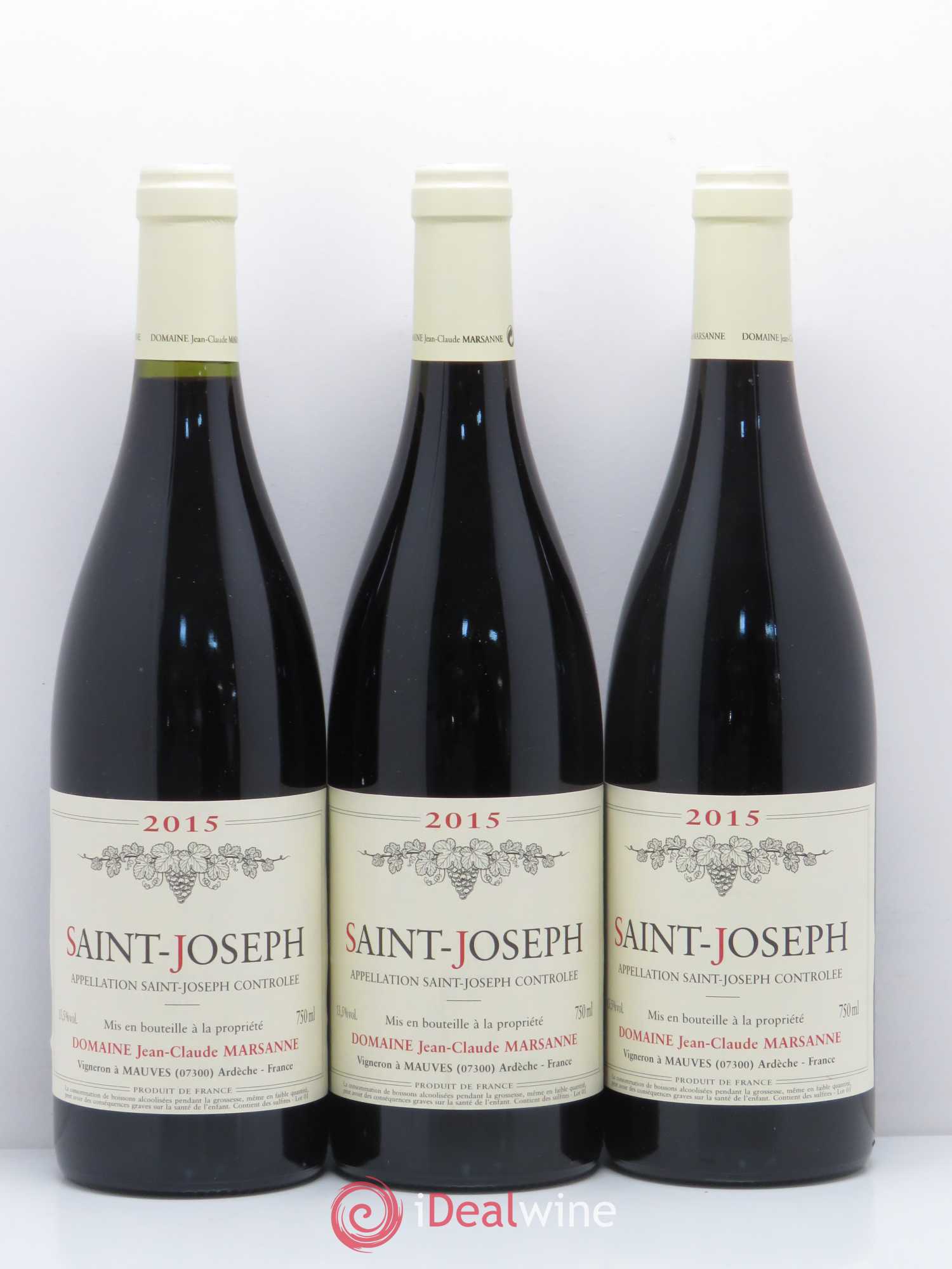 Saint-Joseph Jean-Claude Marsanne (Domaine) (sans prix de réserve) 2015 - Lot de 3 bouteilles - 0