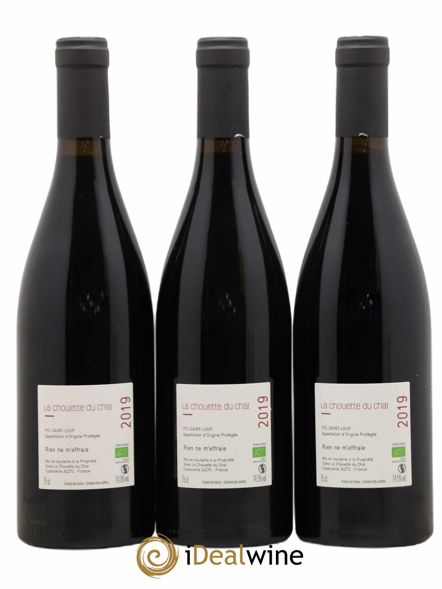 Coteaux du Languedoc Pic-Saint-Loup La Chouette du Chai Rien ne m'effraie (sans prix de réserve) 2019 - Posten von 3 Flaschen - 1