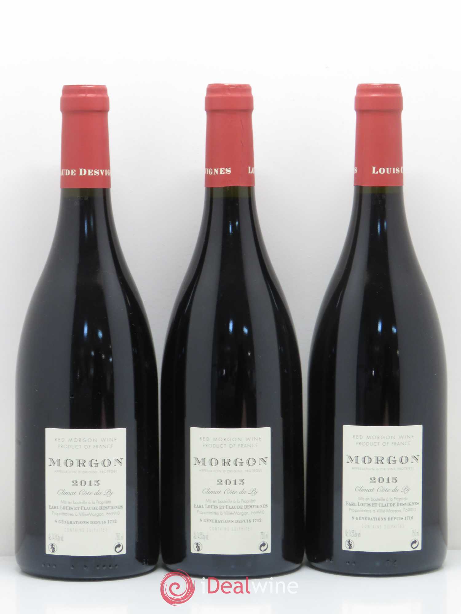 Morgon Côte du Py Louis-Claude Desvignes 2015 - Lot de 3 bouteilles - 1