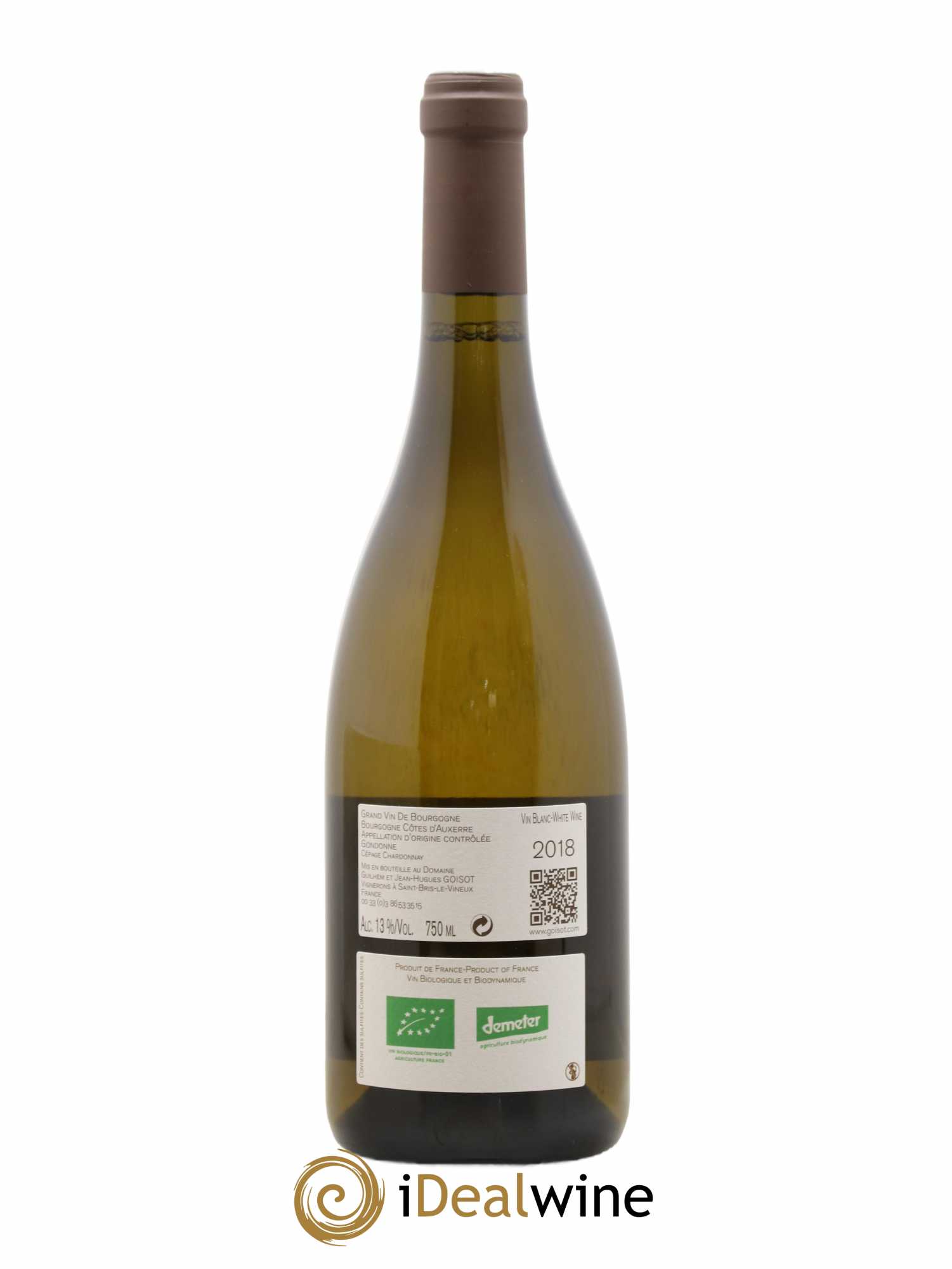 Bourgogne Côtes d'Auxerre Gondonne Goisot 2018 - Lot de 1 bouteille - 1