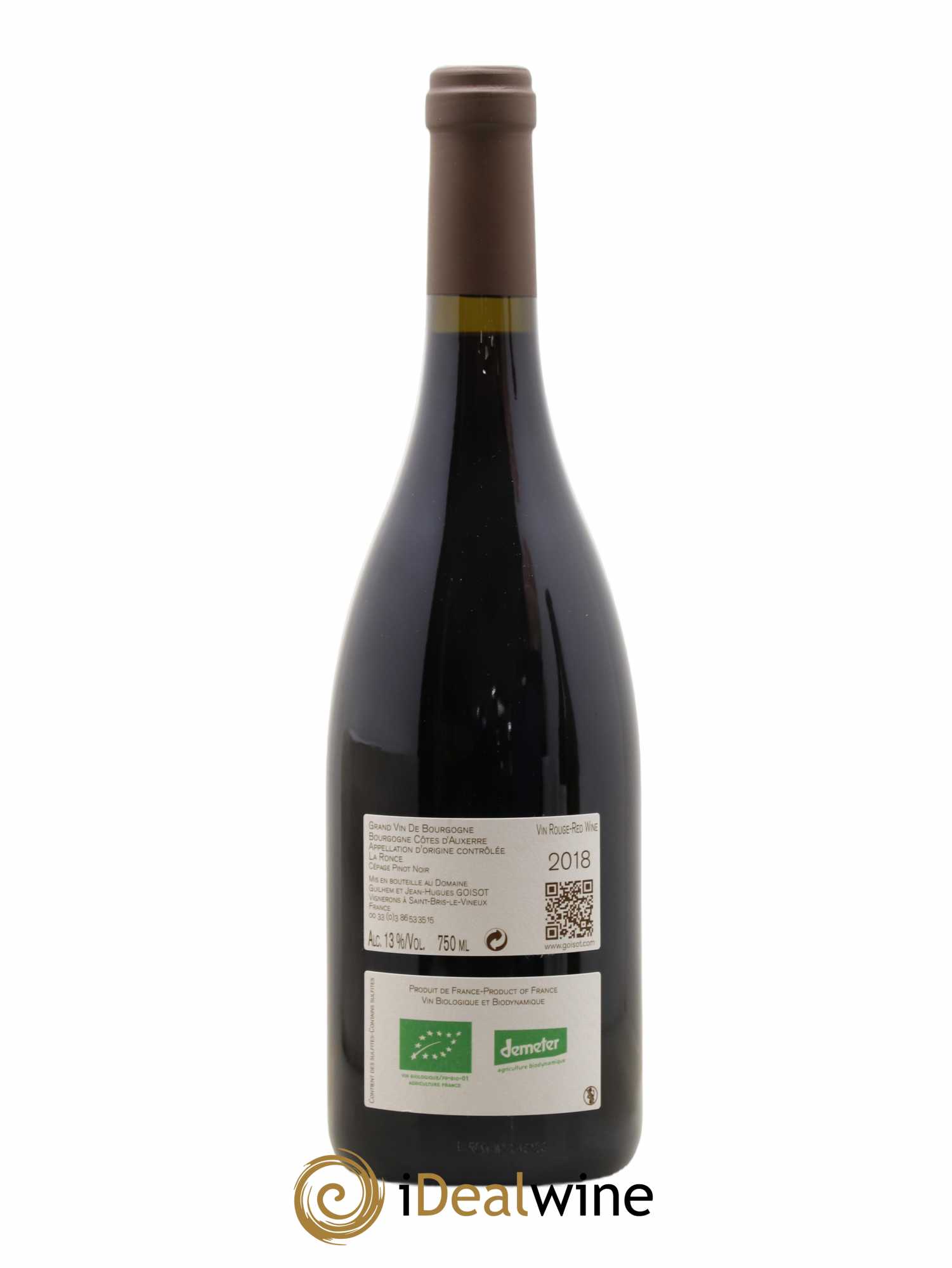 Bourgogne Côtes d'Auxerre La Ronce Goisot 2018 - Lot de 1 bouteille - 1