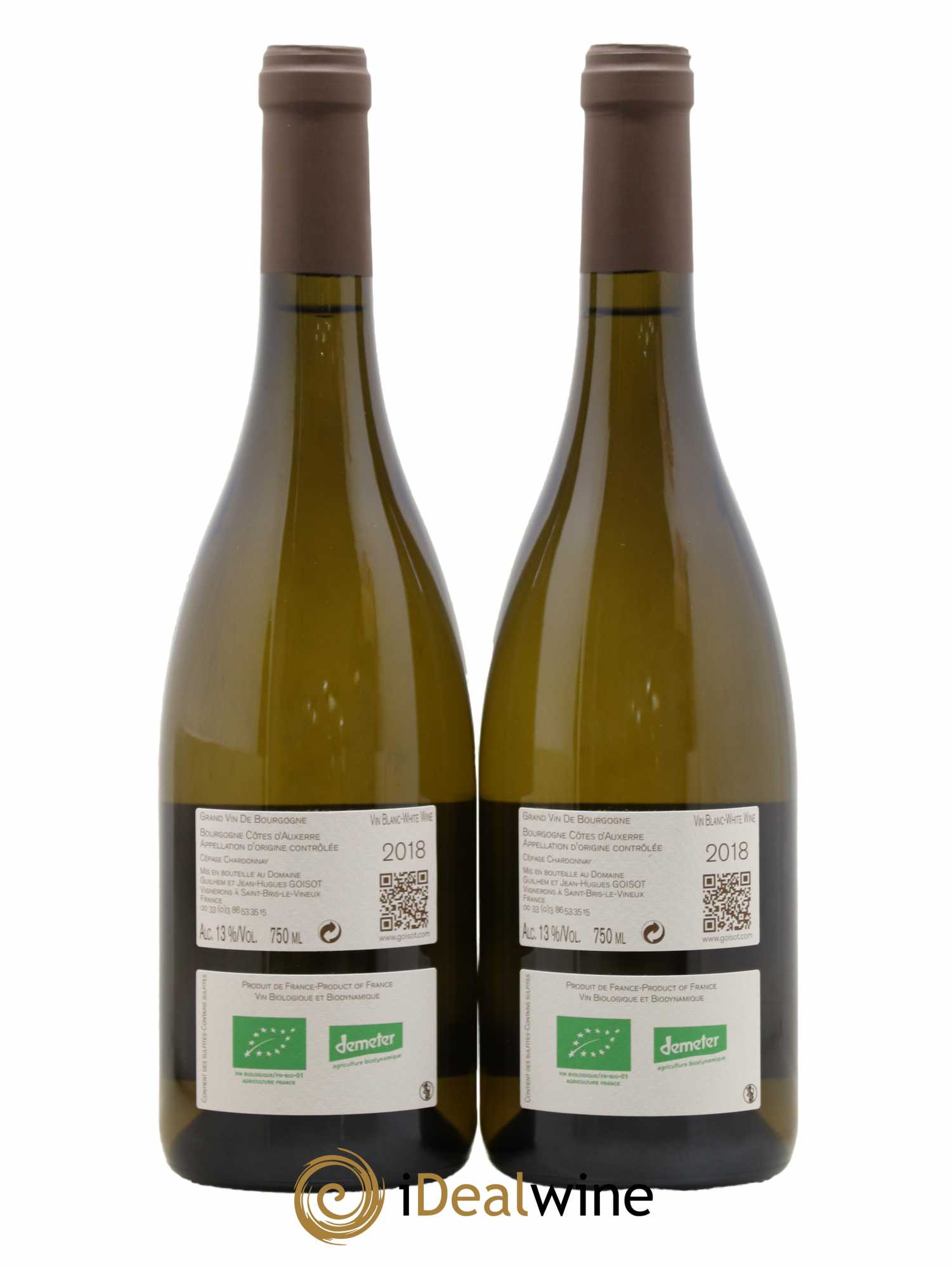 Bourgogne Côtes D'Auxerre Goisot  2018 - Lot de 2 bouteilles - 1