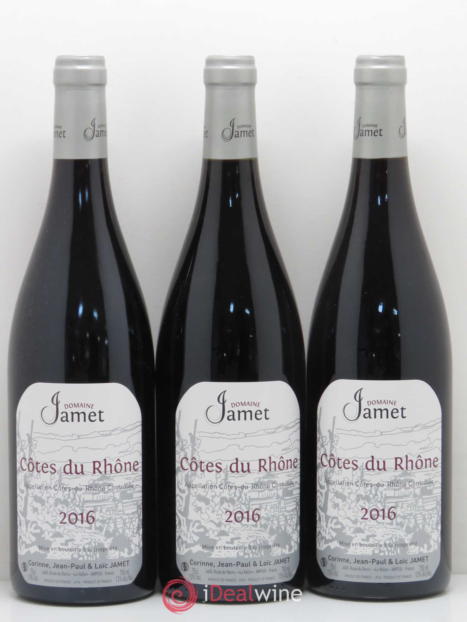 Côtes-du-Rhône Jamet (Domaine) 2016 - Lot de 3 bouteilles - 0