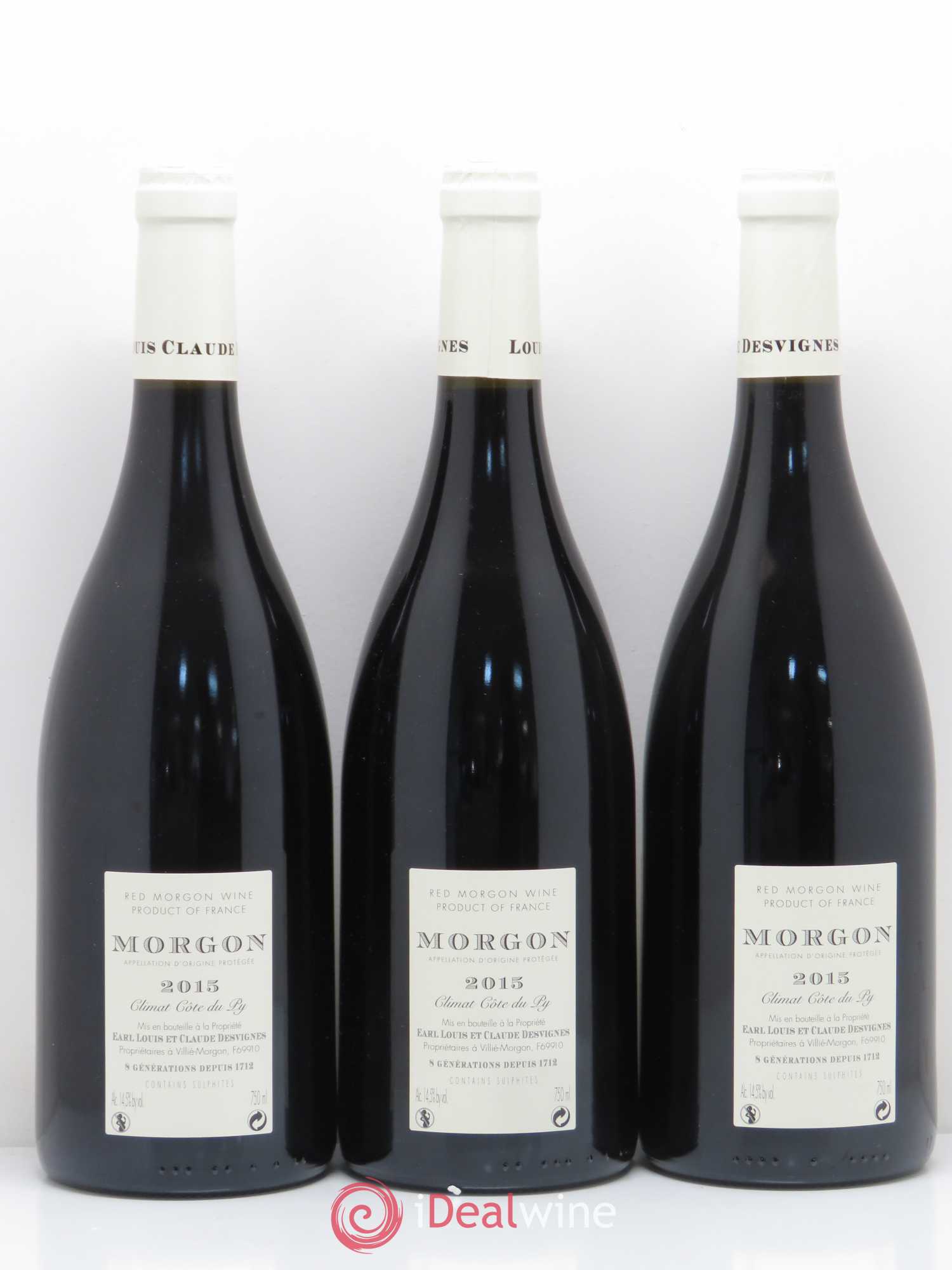 Morgon Côte de Py Javernières Louis-Claude Desvignes 2015 - Lot de 3 bouteilles - 1