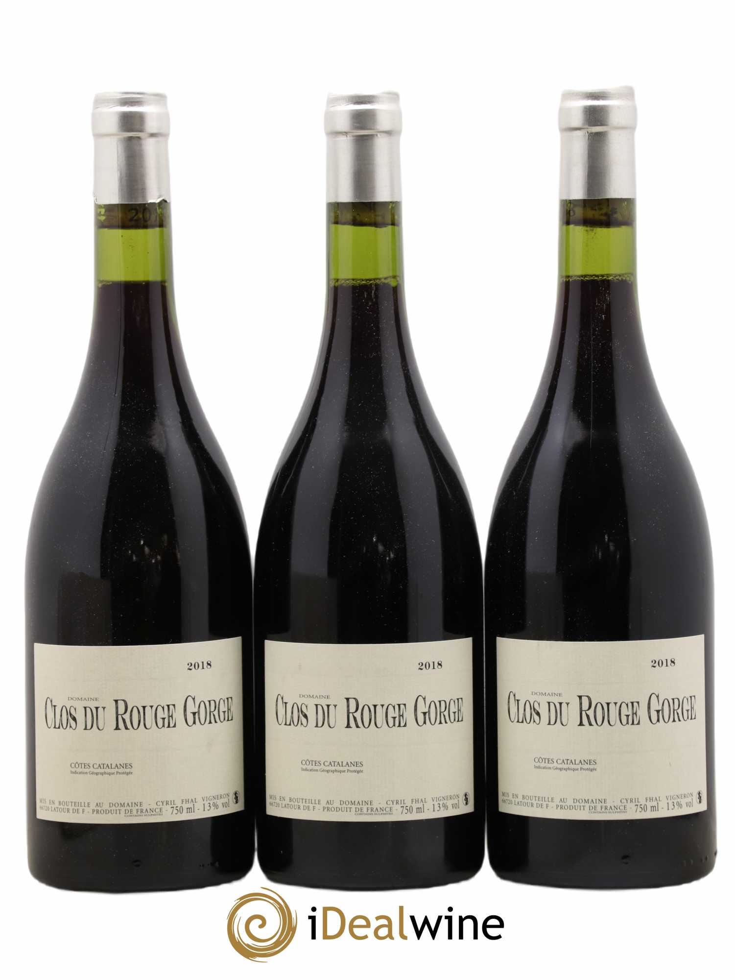 Côtes Catalanes Clos du Rouge Gorge Vieilles Vignes Cyril Fhal 2018 - Lot de 3 bouteilles - 0