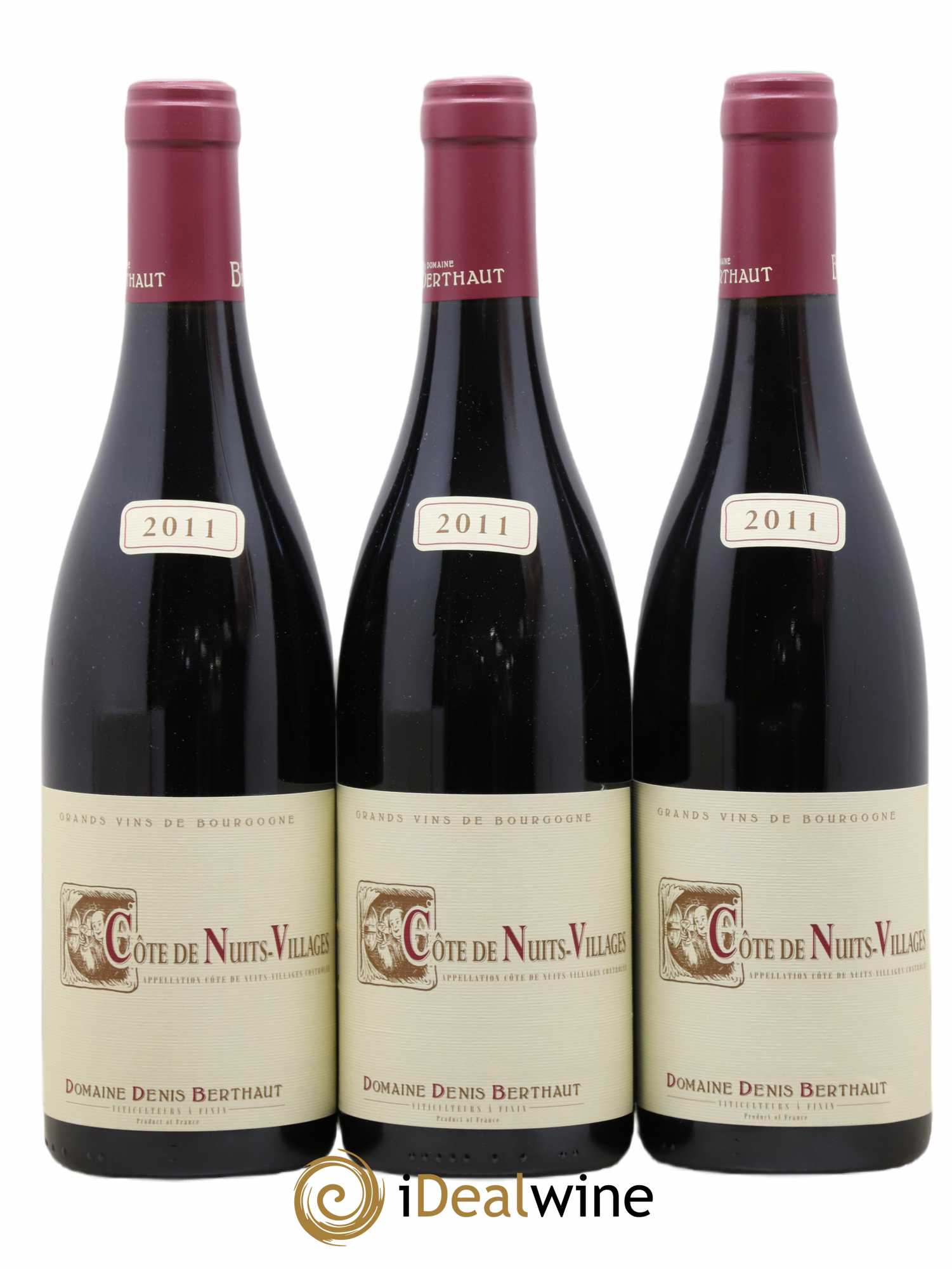 Côte de Nuits-Villages Domaine Denis Berthaut (sans prix de réserve) 2011 - Posten von 3 Flaschen - 0